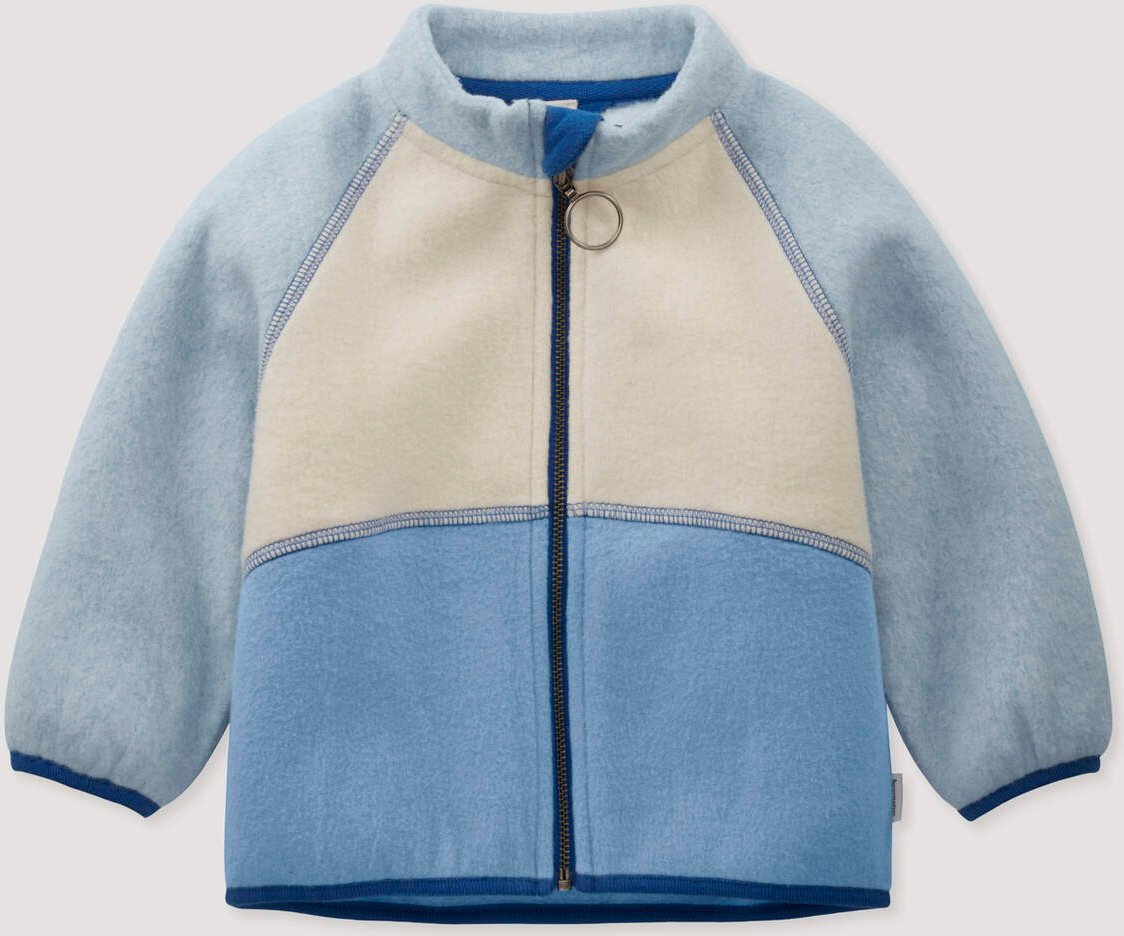 hessnatur Baby Softfleece Jacke aus Bio-Baumwolle - blau - Größe 62/68