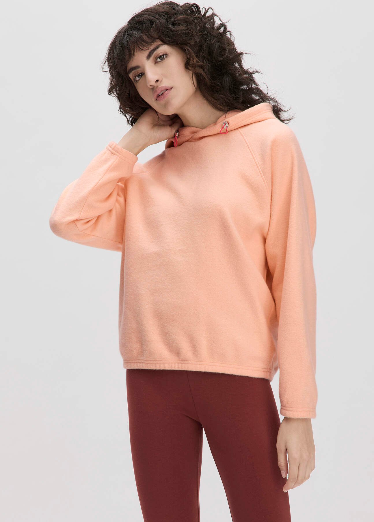 hessnatur Loungewear Fleece Hoodie Oversized ACTIVE COMFORT aus Bio-Baumwolle - orange - Größe S