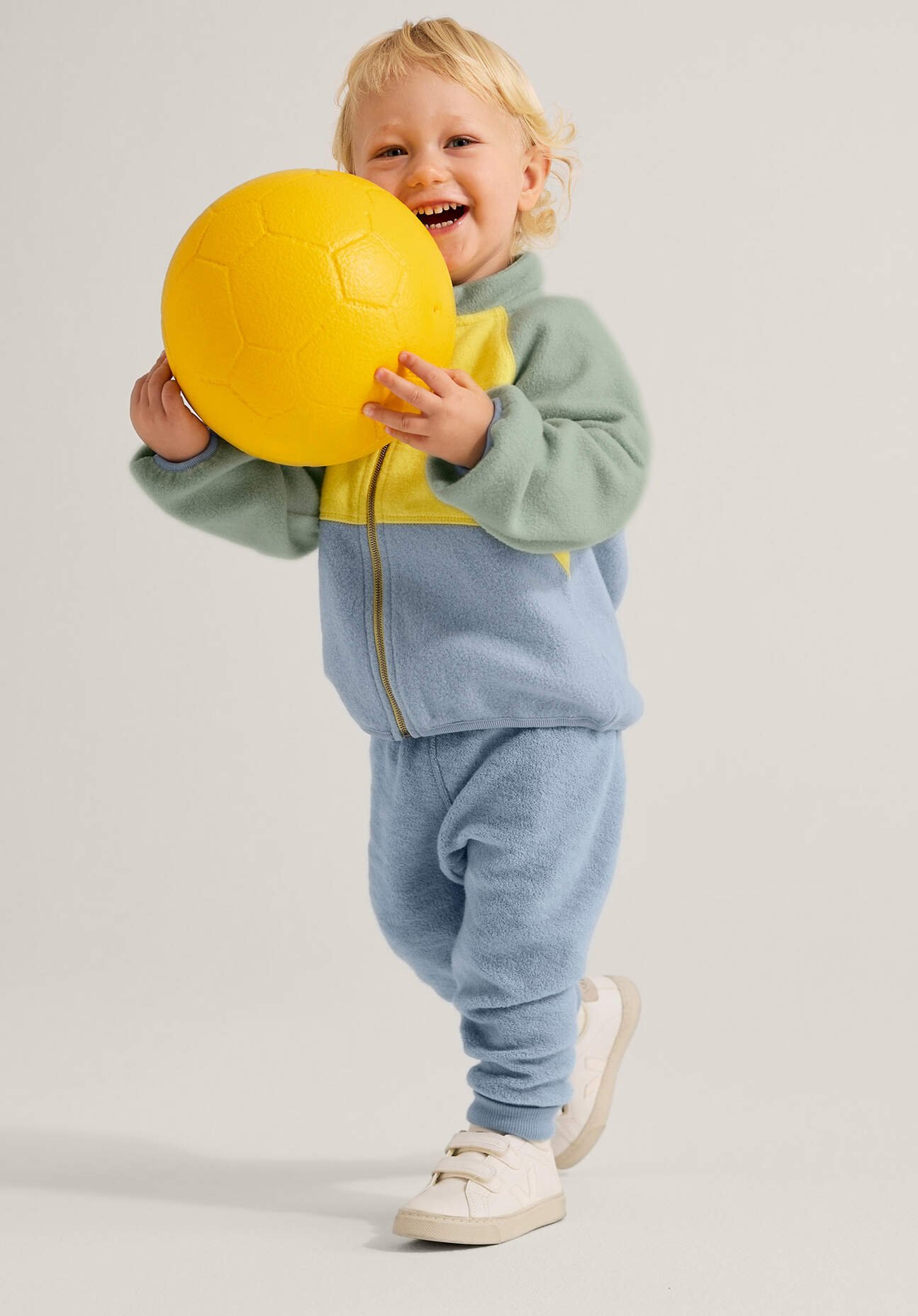 Thumbnail - hessnatur Baby Wollfrottee Hose aus Bio-Merinowolle - blau - Größe 86/92