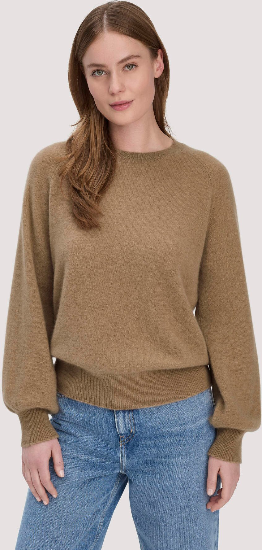 hessnatur Damen Strick Pullover Relaxed BETTER RECYCLING aus Cashmere - braun - Größe XL