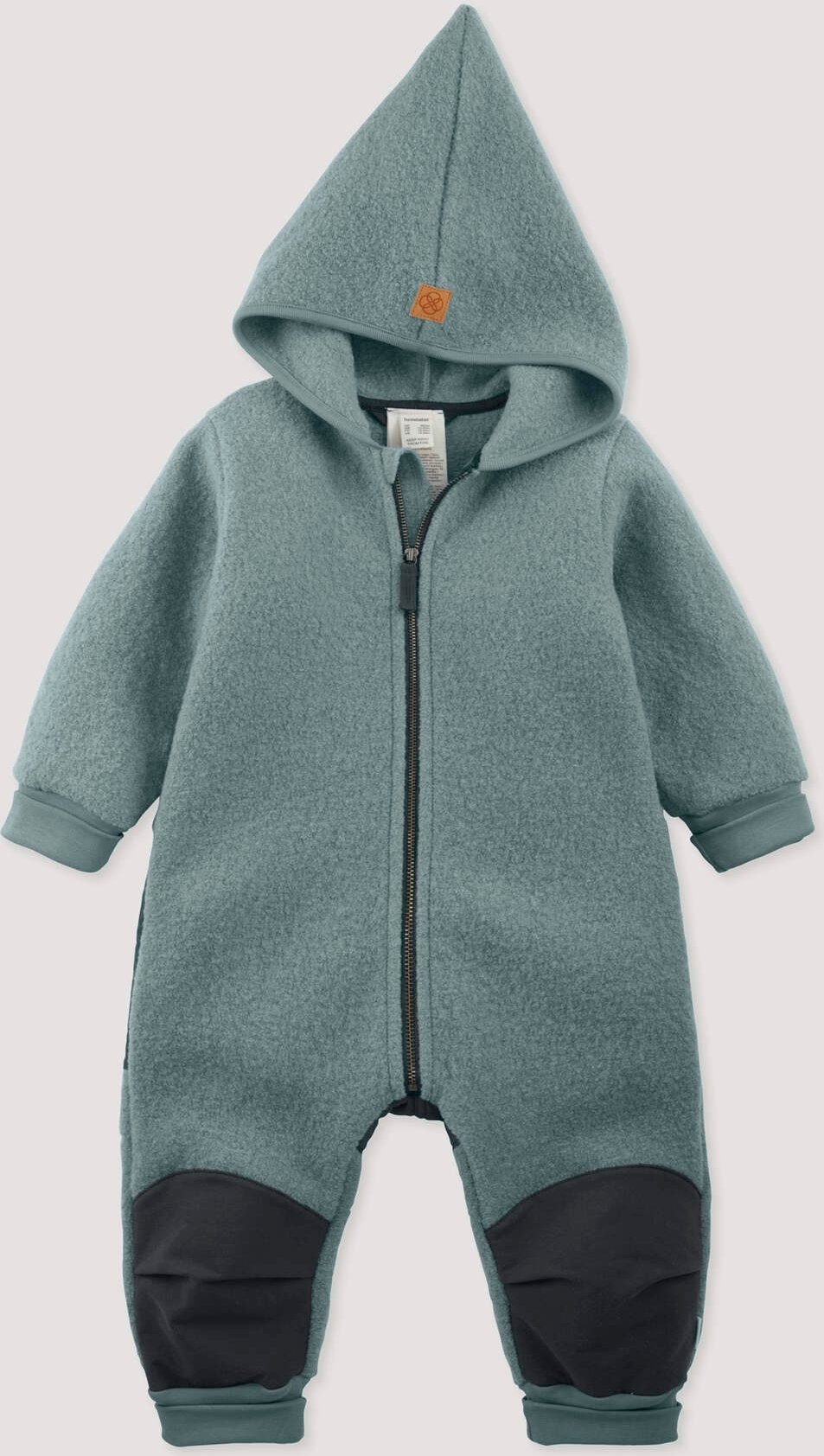 hessnatur Baby Wollwalk Overall aus Bio-Merinowolle mit Softshell - blau - Größe 74/80