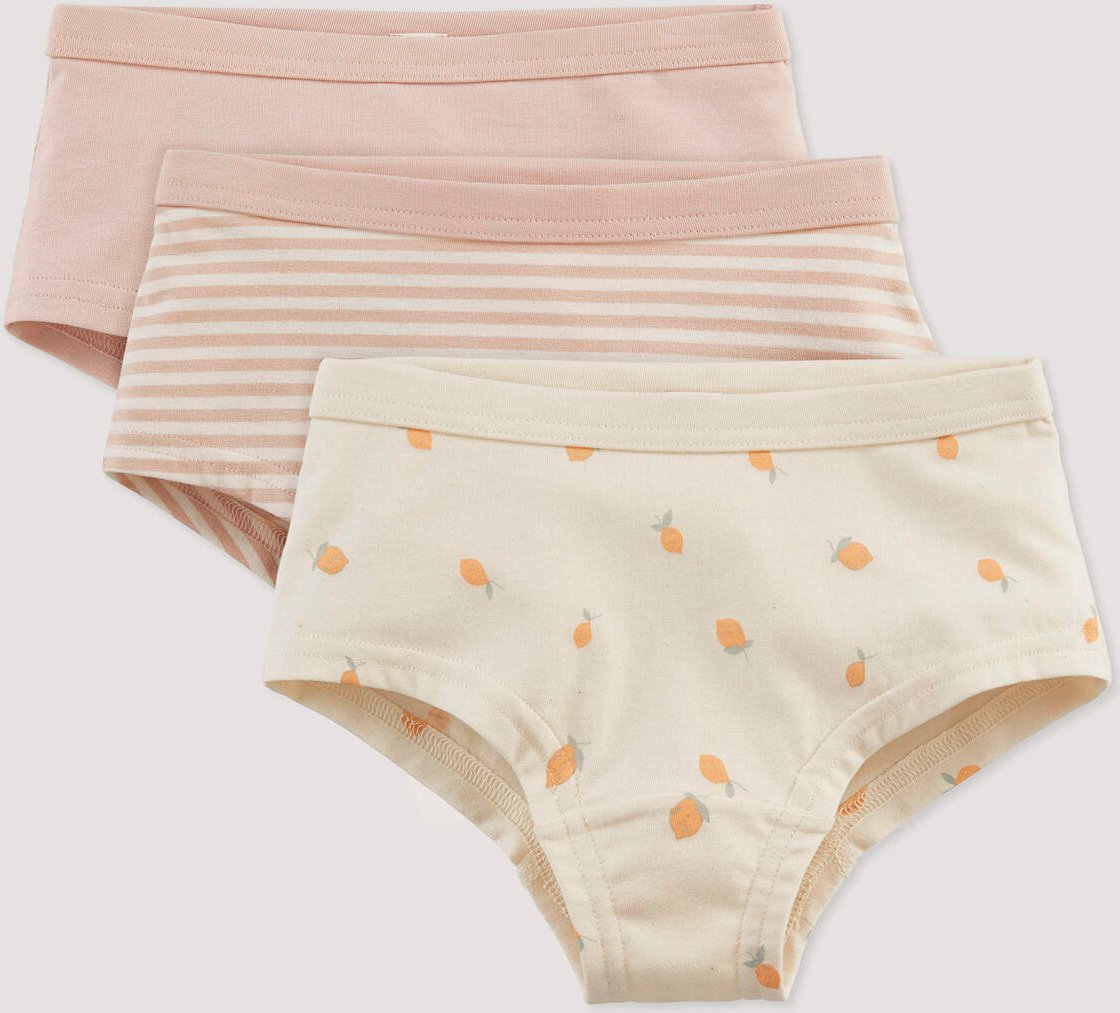 hessnatur Kinder Mädchen Panty Regular Cut im 3er-Pack aus Bio-Baumwolle - rosa - Größe 122/128