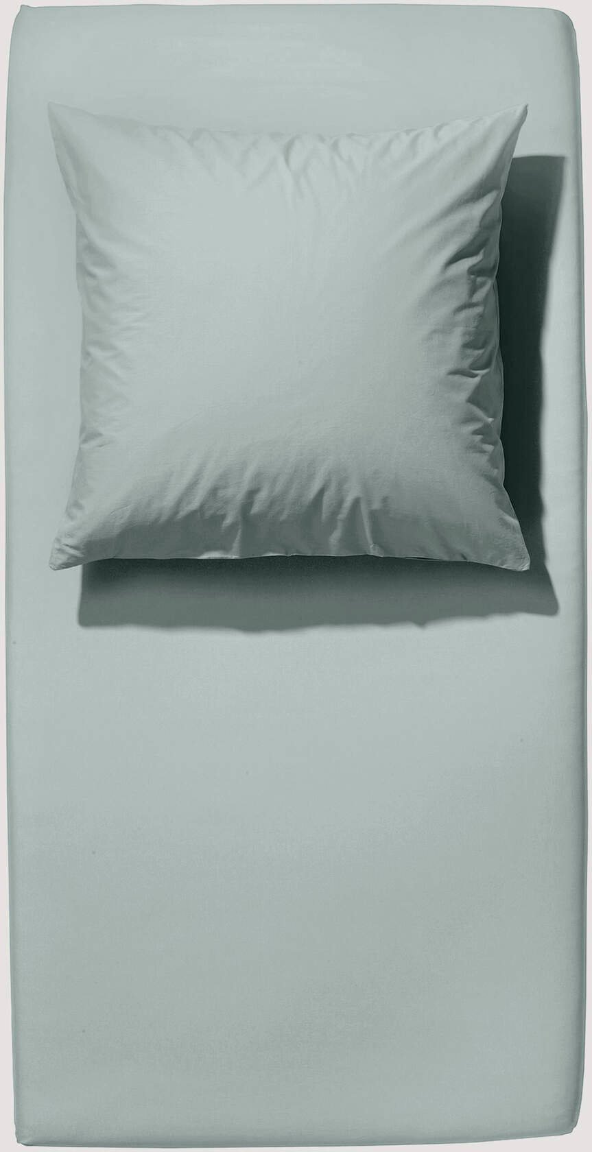 hessnatur Satin Spannbettlaken aus Bio-Baumwolle - grün - Größe 90-100x200 cm