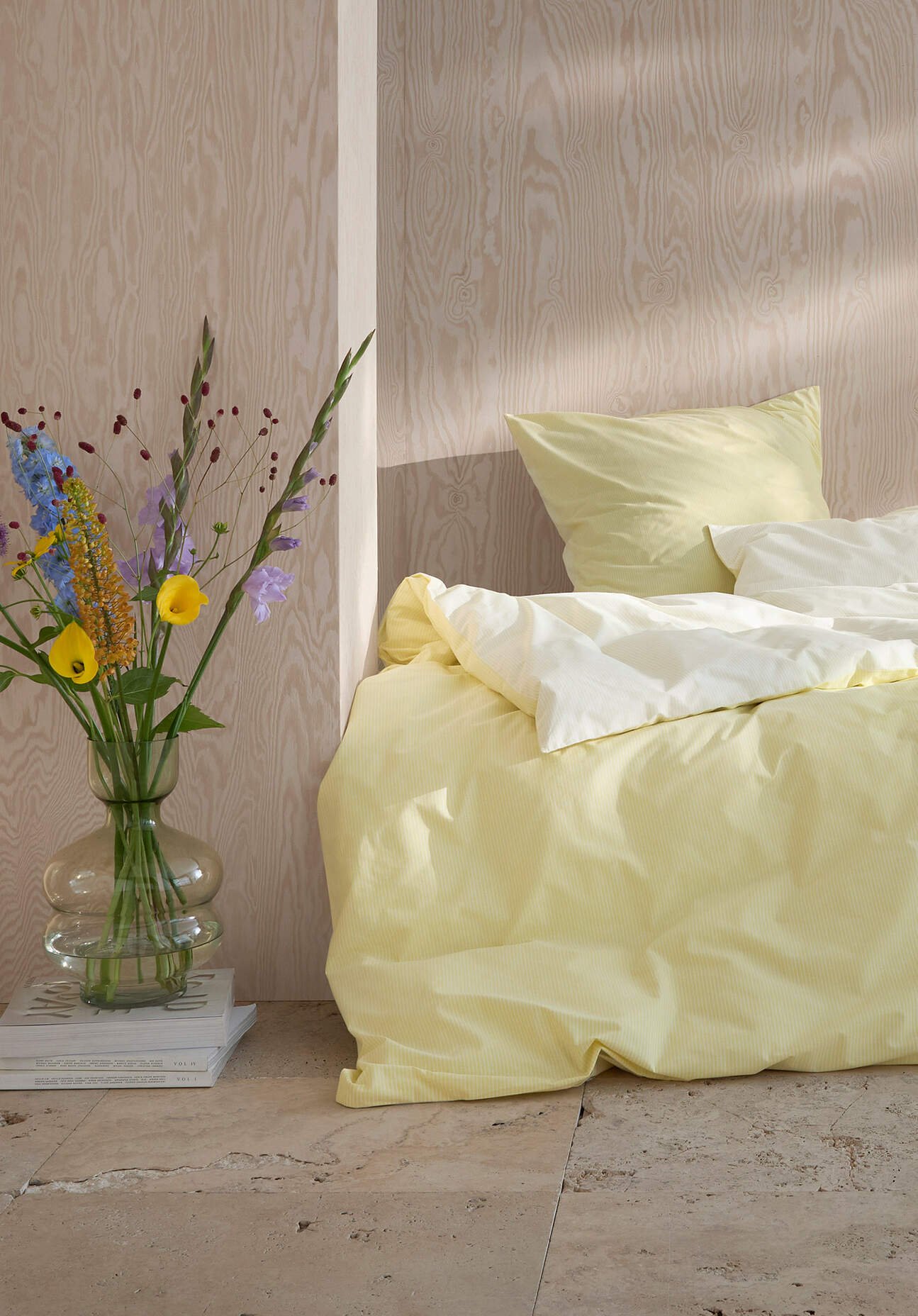 hessnatur Perkal Wende-Bettwäsche-Set PIET aus Bio-Baumwolle - gelb - Größe 135x200 / 40x80 cm