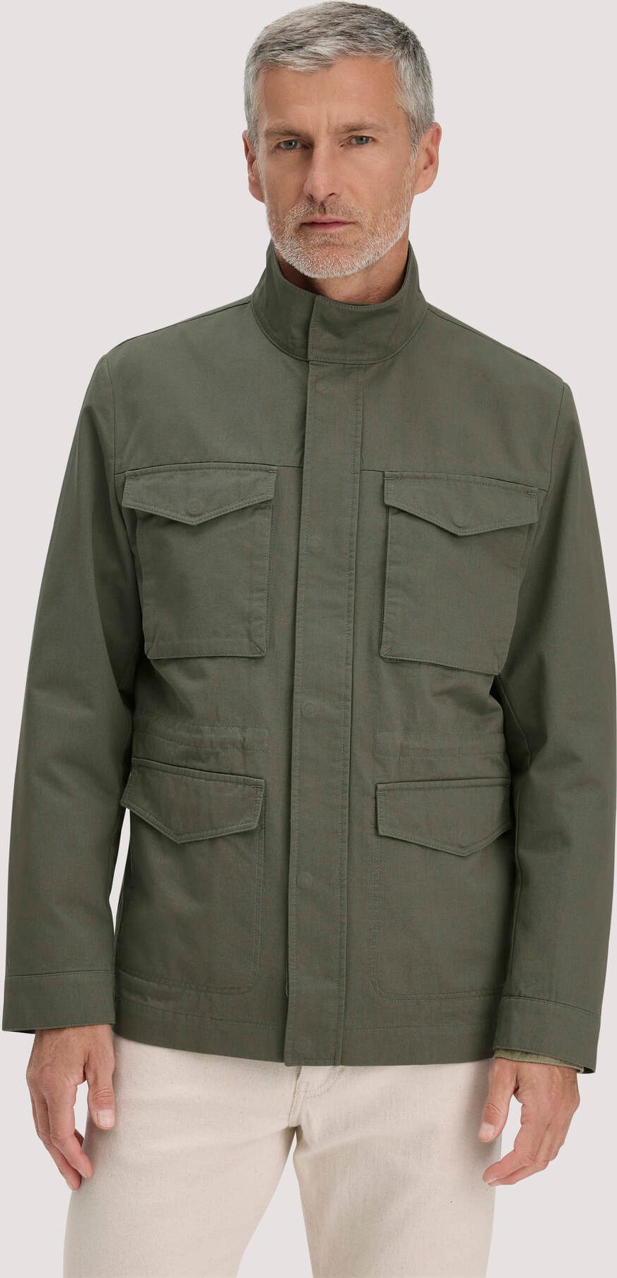 hessnatur Herren Field Jacket Regular NATURE SHELL aus Bio-Baumwolle - grün - Größe 50