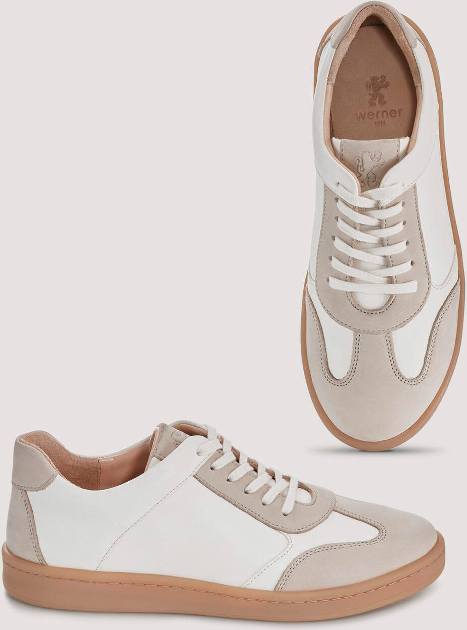 hessnatur Damen Court Sneaker aus chromfrei gegerbtem Leder - weiß - Größe 38