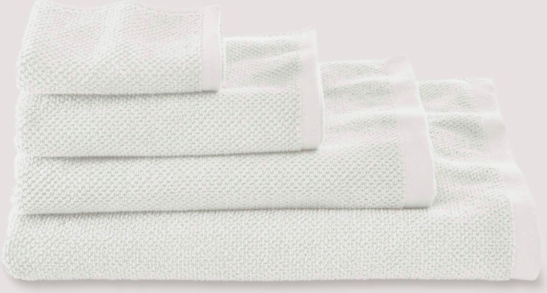 hessnatur Frottier-Handtuch mit Struktur aus Bio-Baumwolle - weiß - Größe 30x50 cm