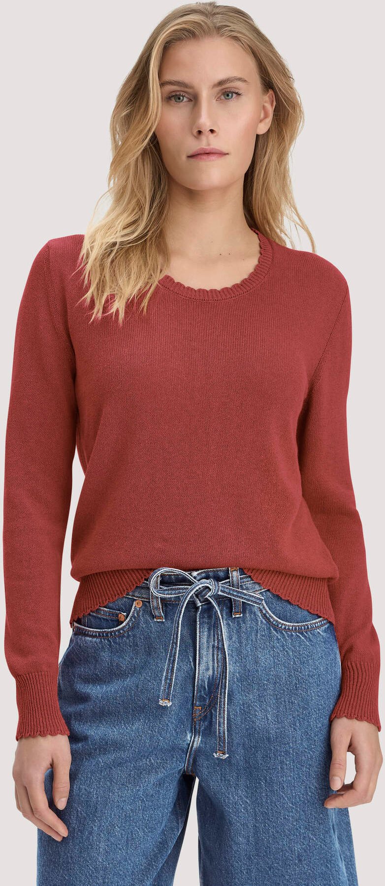 hessnatur Damen Strick Pullover Relaxed aus Leinen mit Bio-Baumwolle und LENZING™ ECOVERO - braun - Größe XXL