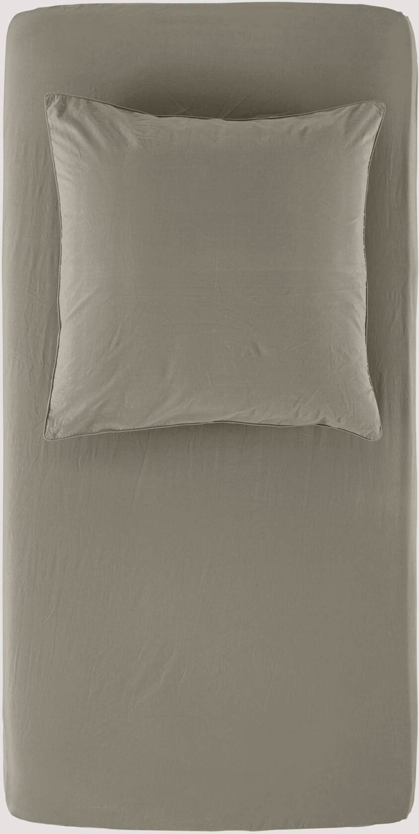 hessnatur Perkal Spannbettlaken aus Bio-Baumwolle - grün - Größe 180x200 cm