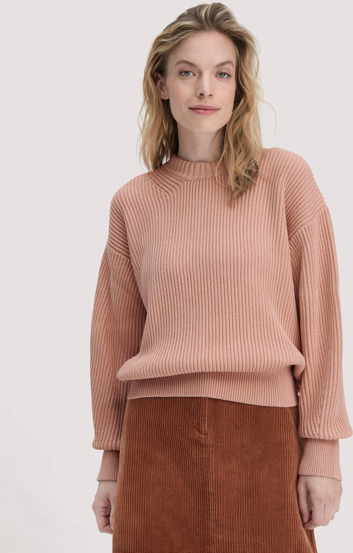 Thumbnail - hessnatur Damen Strick Pullover Relaxed aus Bio-Baumwolle - rosa - Größe S