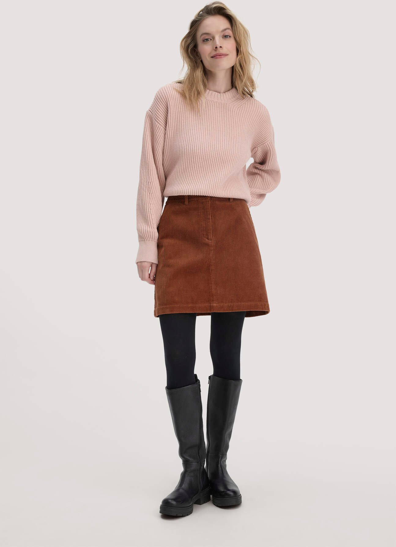 hessnatur Damen Cordrock Mini aus Bio-Baumwolle - braun - Größe 46