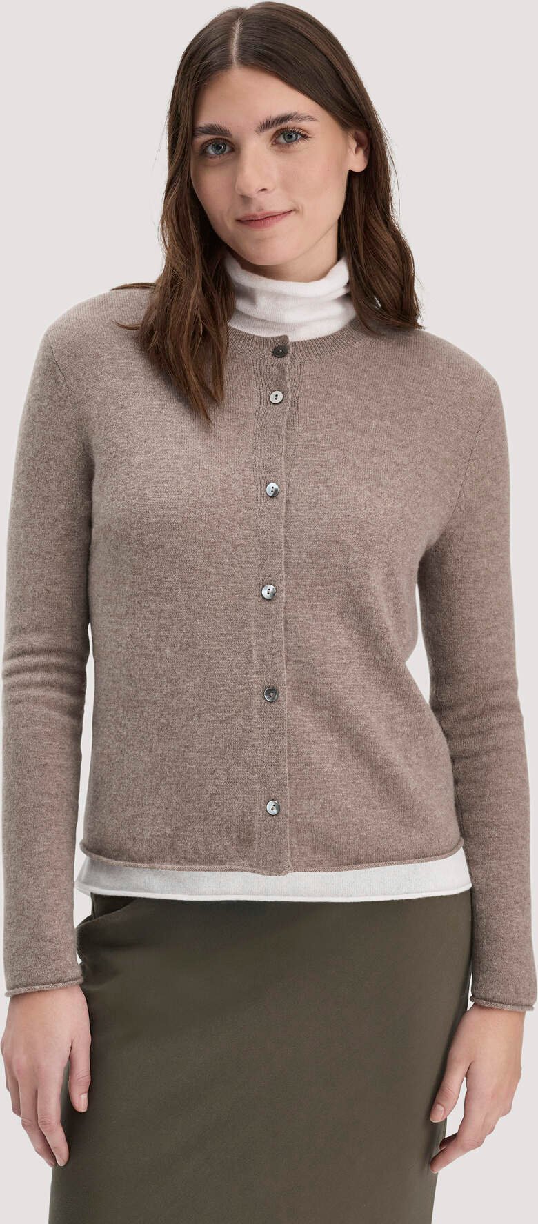 hessnatur Damen FTC × HESSNATUR Strick Jacke Regular aus Cashmere - braun - Größe XS