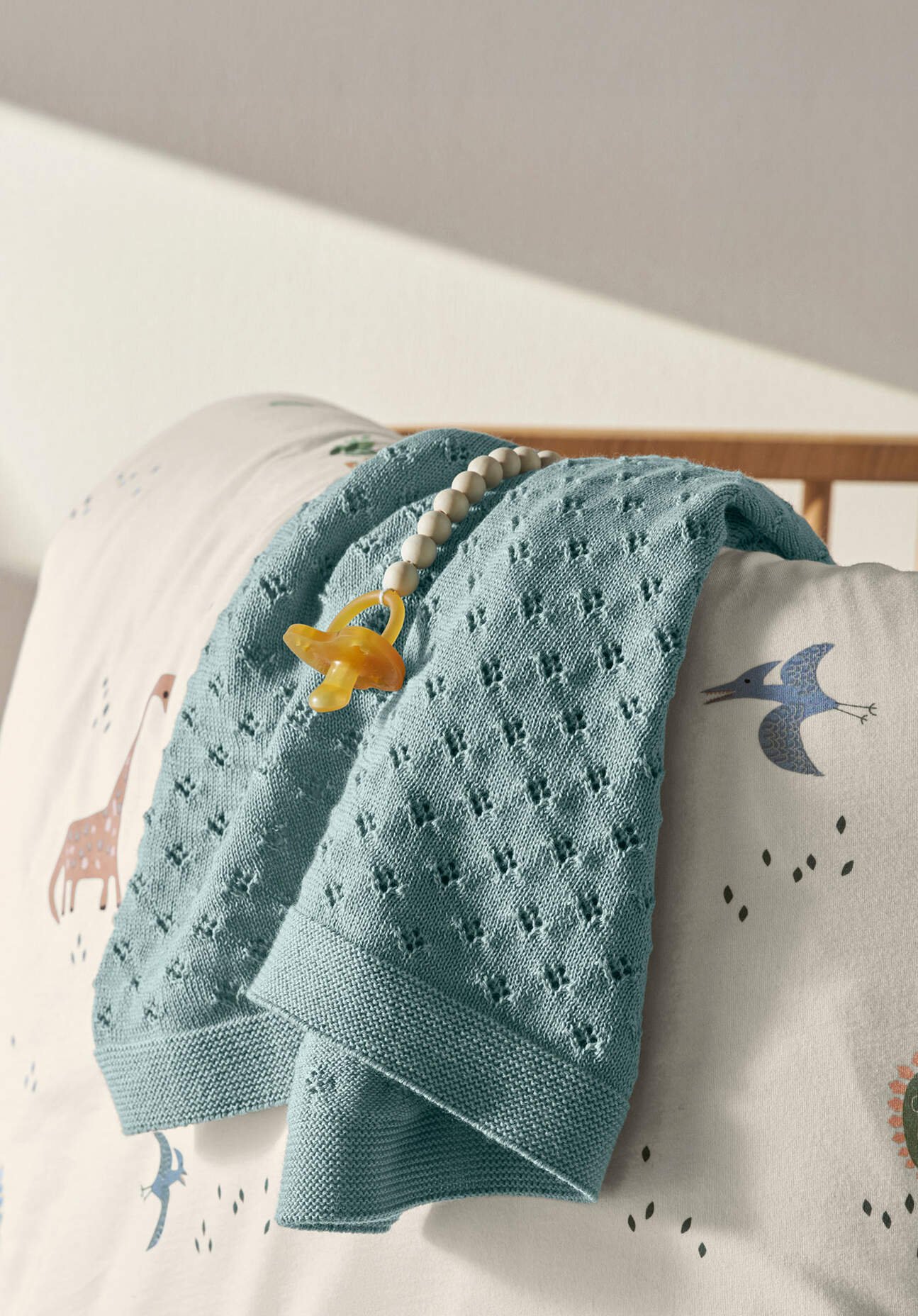 hessnatur Baby Strickdecke aus Bio-Merinowolle - grün - Größe 80x100 cm