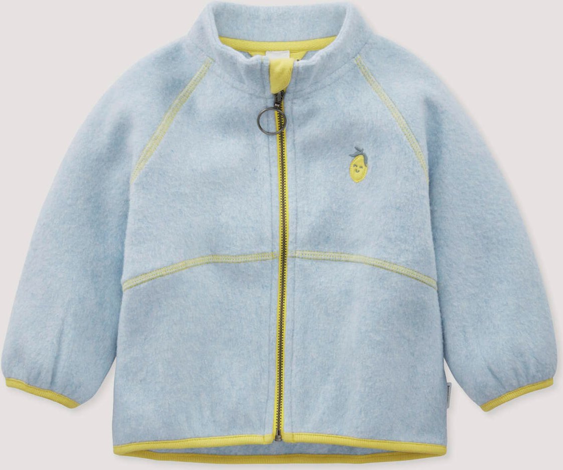 hessnatur Baby Softfleece Jacke aus Bio-Baumwolle - blau - Größe 62/68
