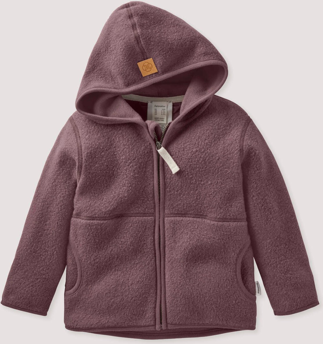 hessnatur Baby Fleece Jacke aus Bio-Baumwolle - lila - Größe 62/68