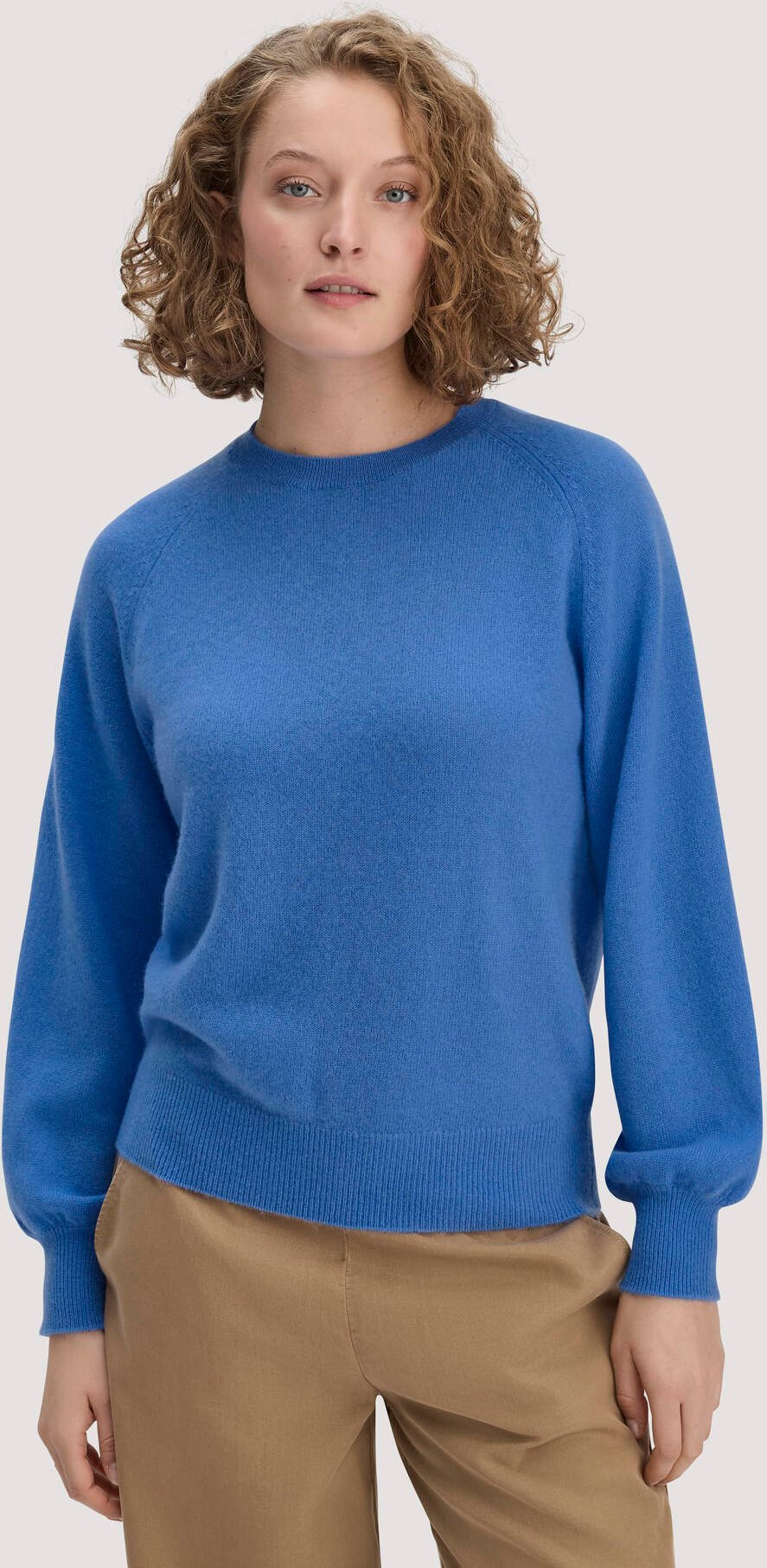 hessnatur Damen Strick Pullover Relaxed BETTER RECYCLING aus Cashmere - blau - Größe XXL