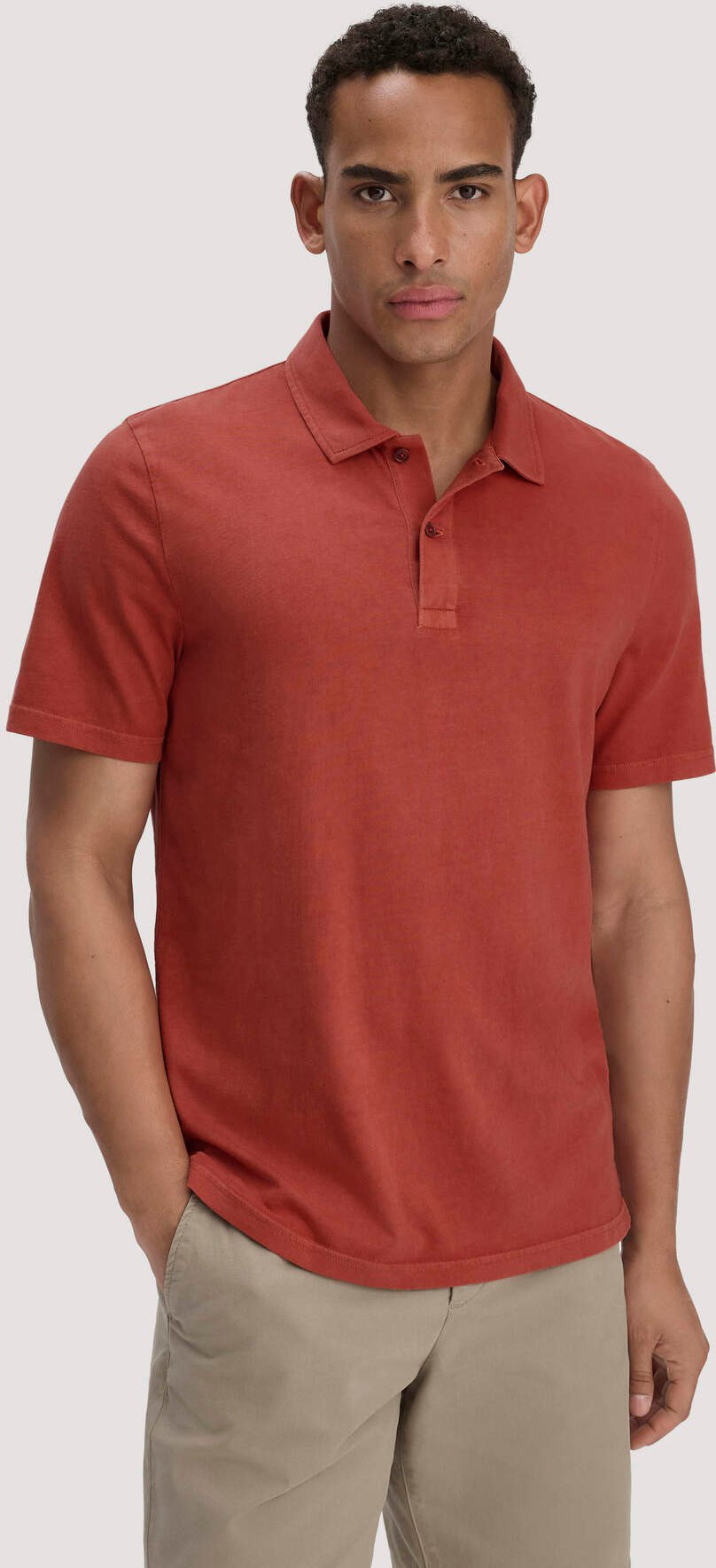 hessnatur Herren Jersey Polo Regular aus Bio-Baumwolle - braun - Größe 46