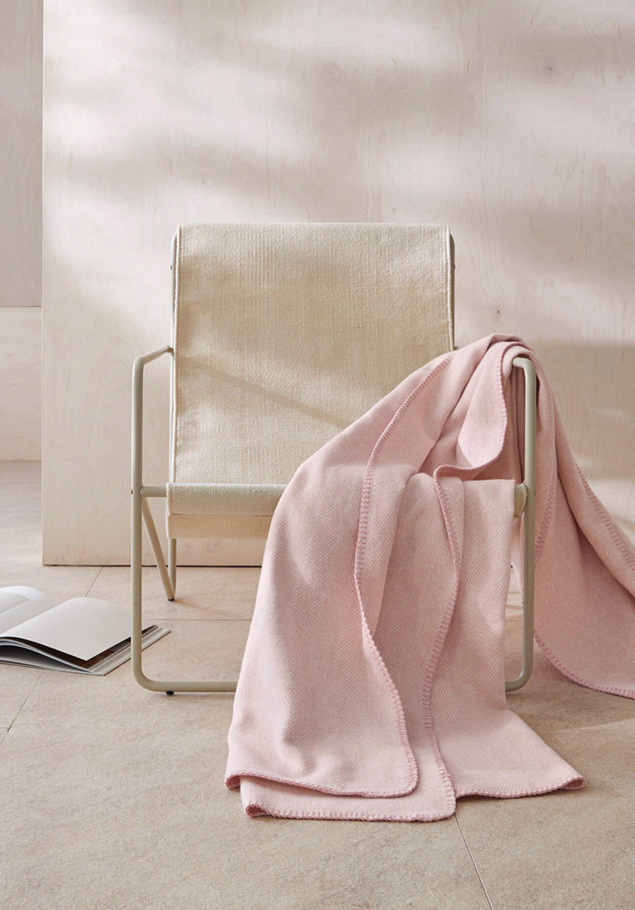 hessnatur Decke MERLE aus Bio-Baumwolle - rosa - Größe 140x180 cm