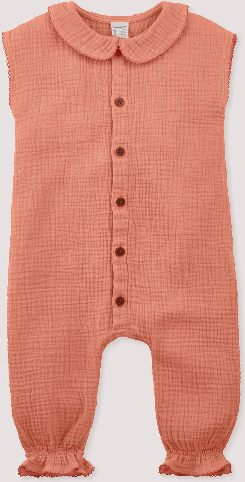 hessnatur Baby Musselin Strampler aus Bio-Baumwolle - orange - Größe 74/80