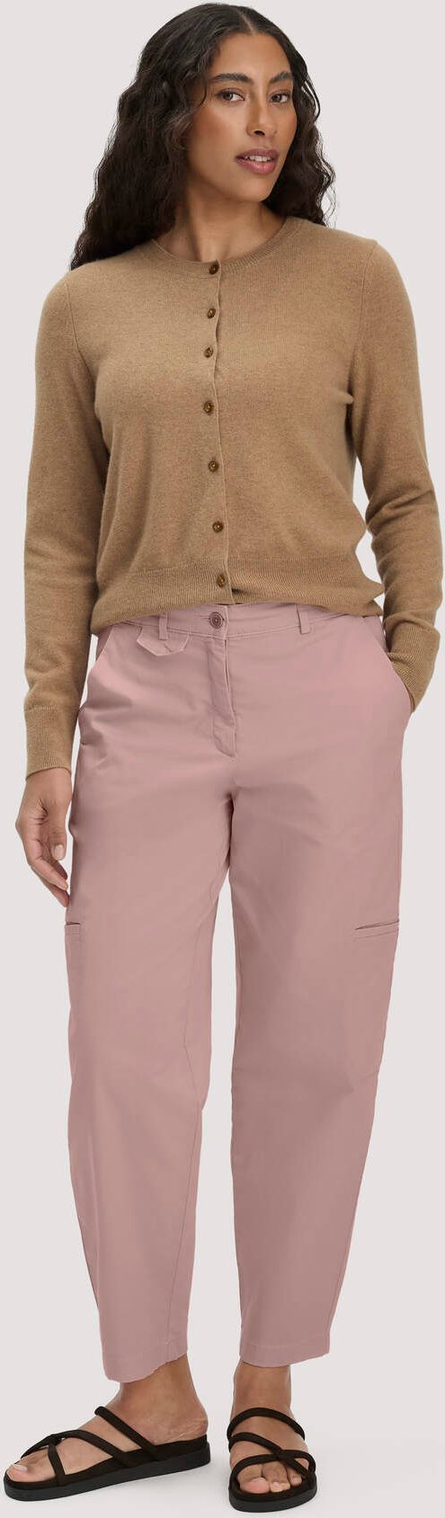 hessnatur Damen Hose Soft Utility Cargo Relaxed aus Bio-Baumwolle - rosa - Größe 42