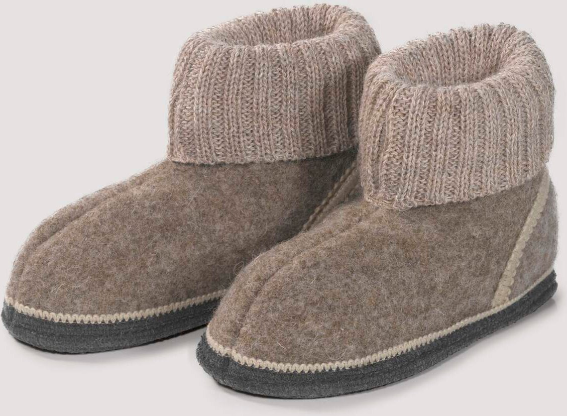 hessnatur Kinderschuhe Hüttenschuh aus Rhönschaf-Schurwolle - braun - Größe 31