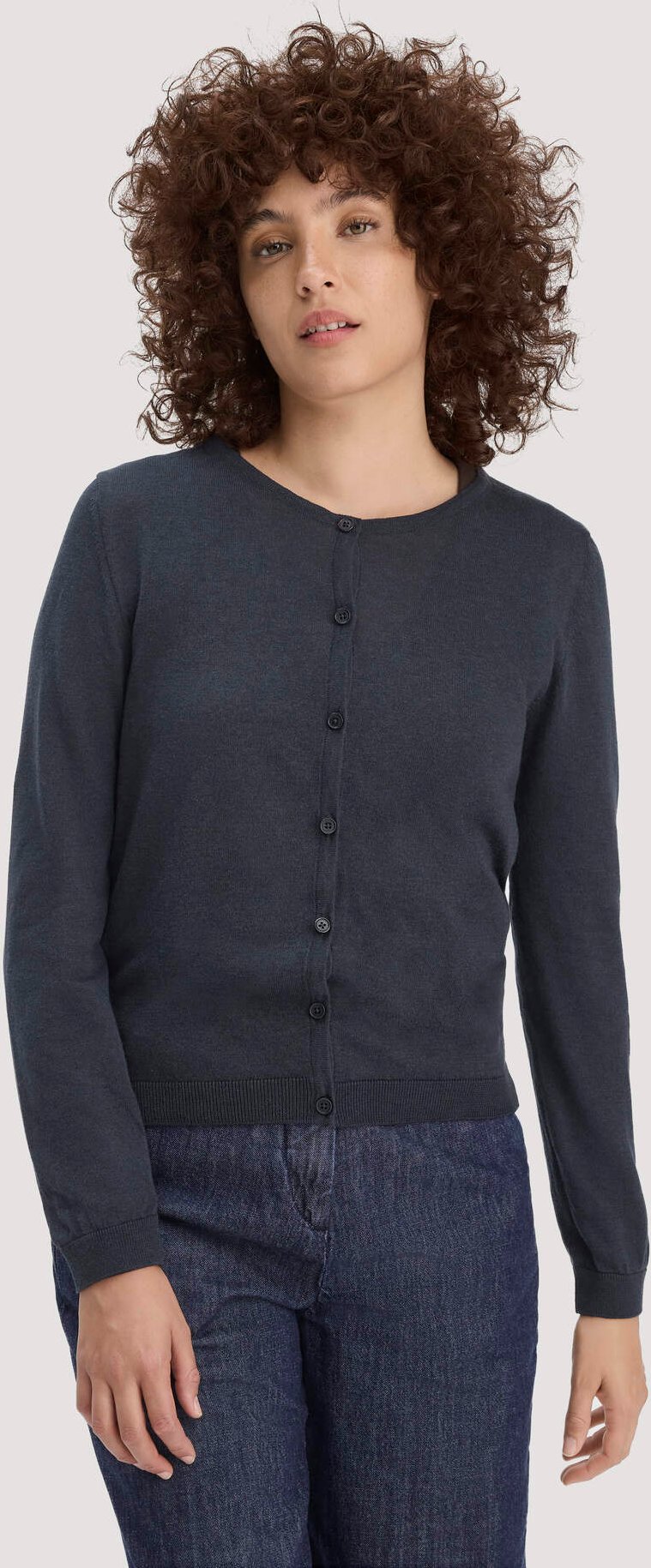 hessnatur Damen Strickjacke Regular aus TENCEL™ Lyocell mit Bio-Baumwolle - blau - Größe XXL