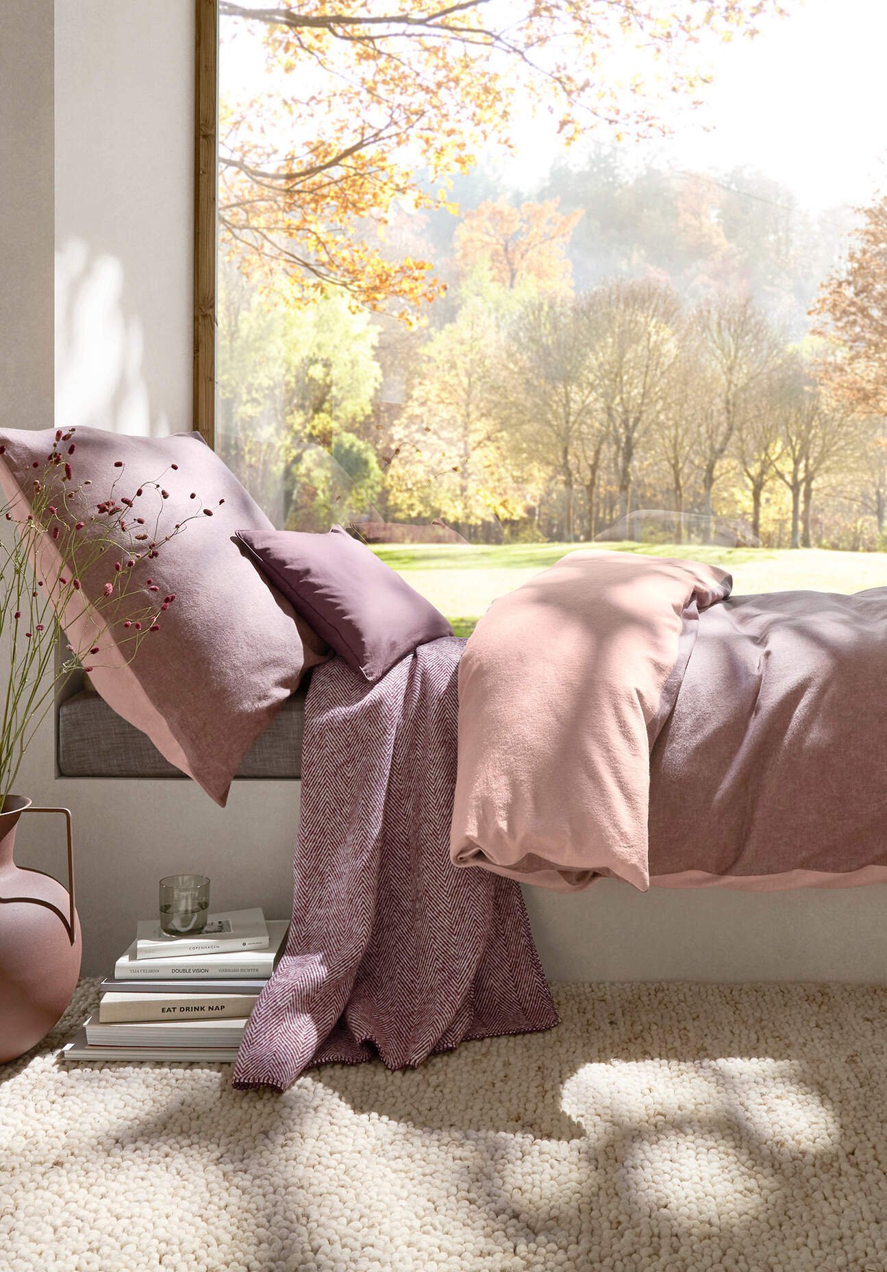 hessnatur Biber Wende-Bettwäsche-Set aus Bio-Baumwolle - braun - Größe 155x220 / 40x80 cm