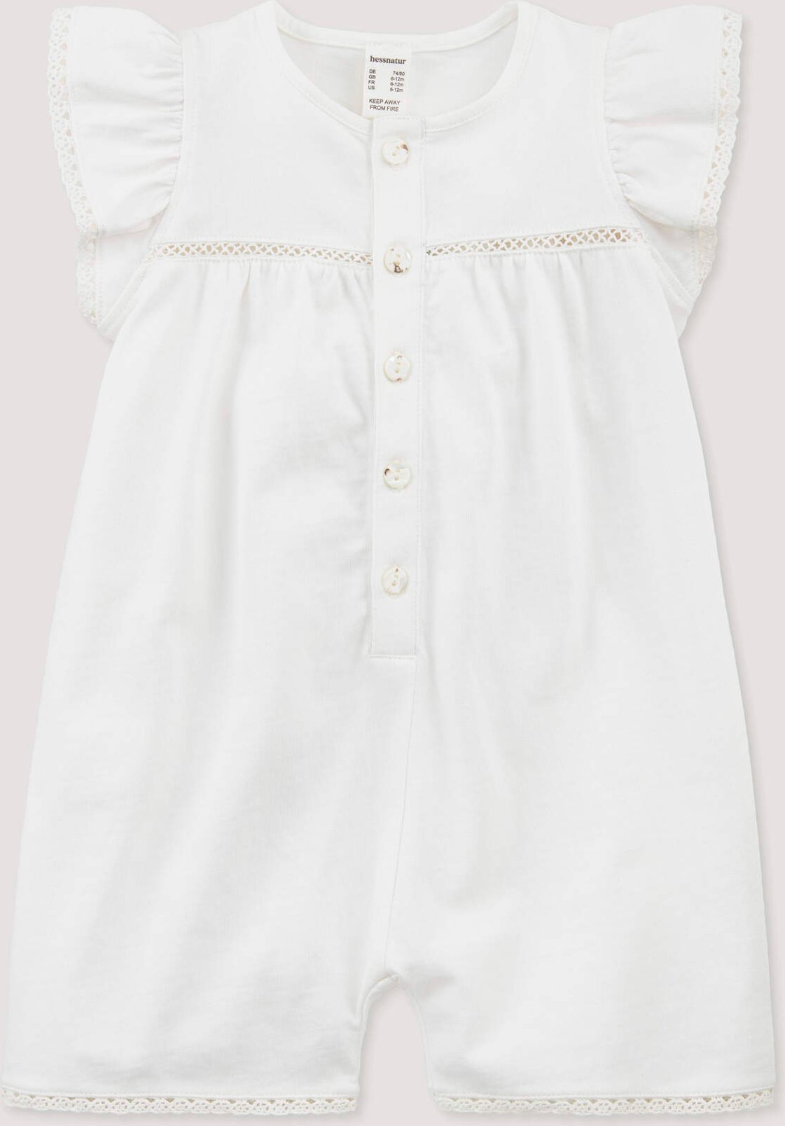 hessnatur Baby Strampler aus Bio-Baumwolle - weiß - Größe 62/68