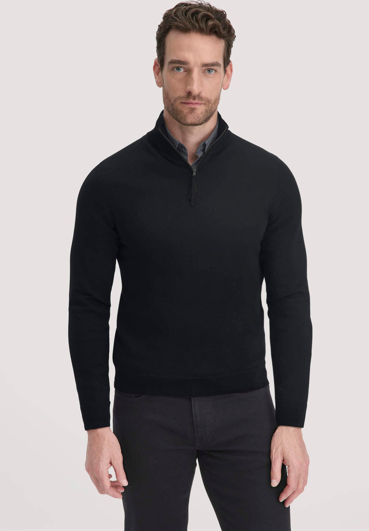 hessnatur Herren Strick Troyer Regular aus Merinowolle - schwarz - Größe XXL