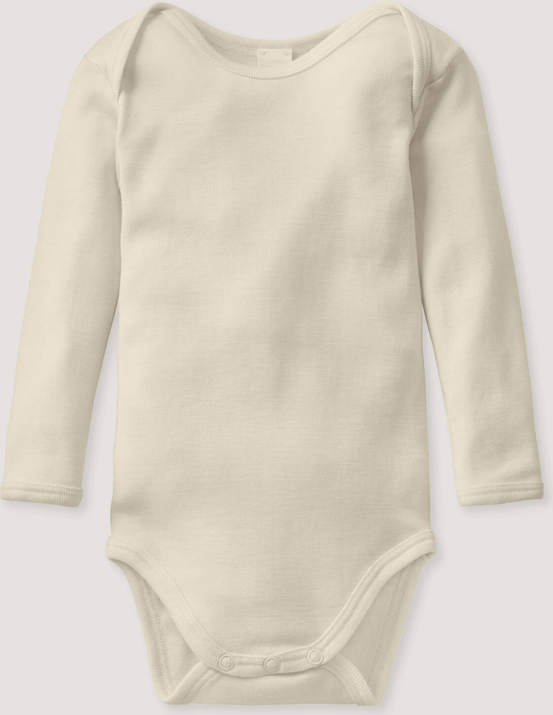 hessnatur Baby Body Langarm aus Bio-Merinowolle mit Seide - natur - Größe 62/68