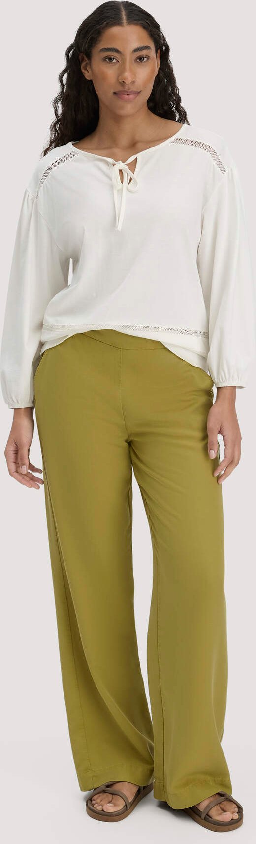 hessnatur Damen Hose Wide Leg aus TENCEL™ Lyocell - grün - Größe 42