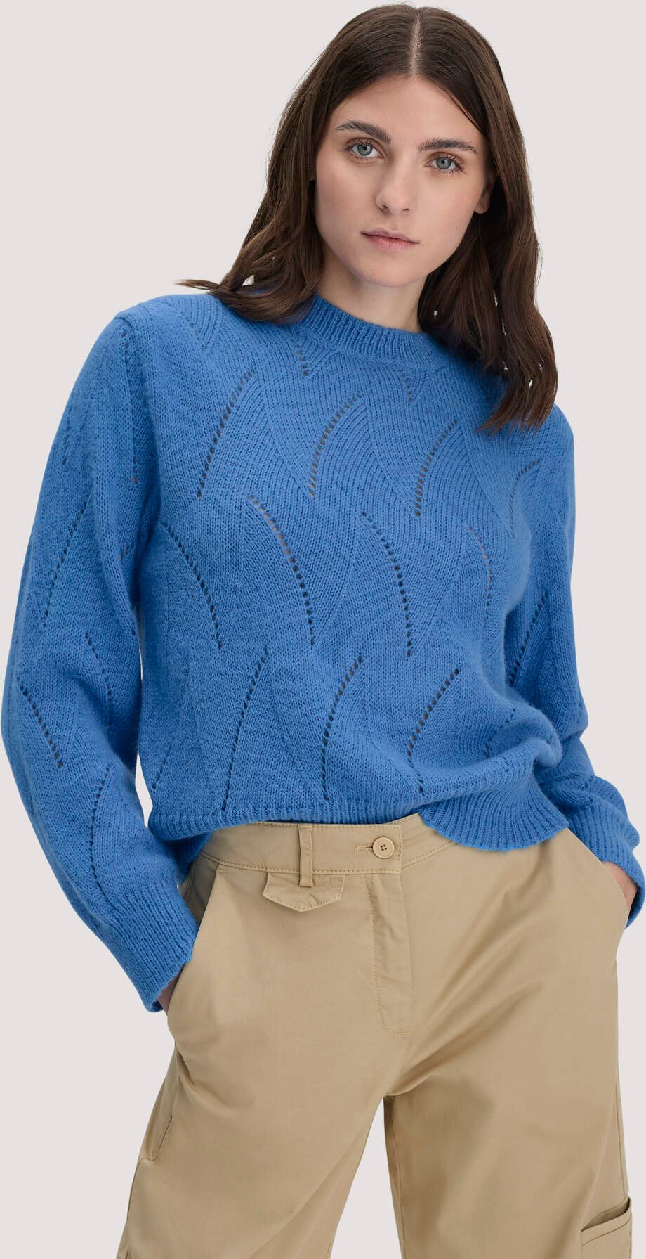 hessnatur Damen Strick Pullover Relaxed aus Alpaka - blau - Größe L