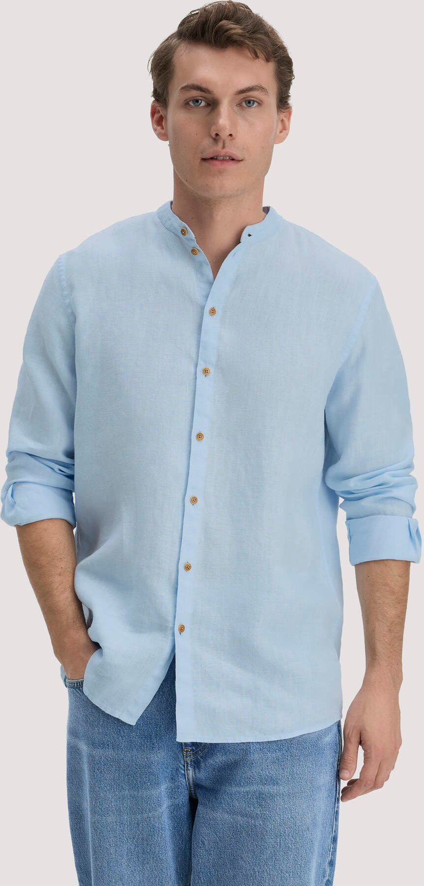 hessnatur Herren Hemd Regular - lichtblau - Größe XL43/44