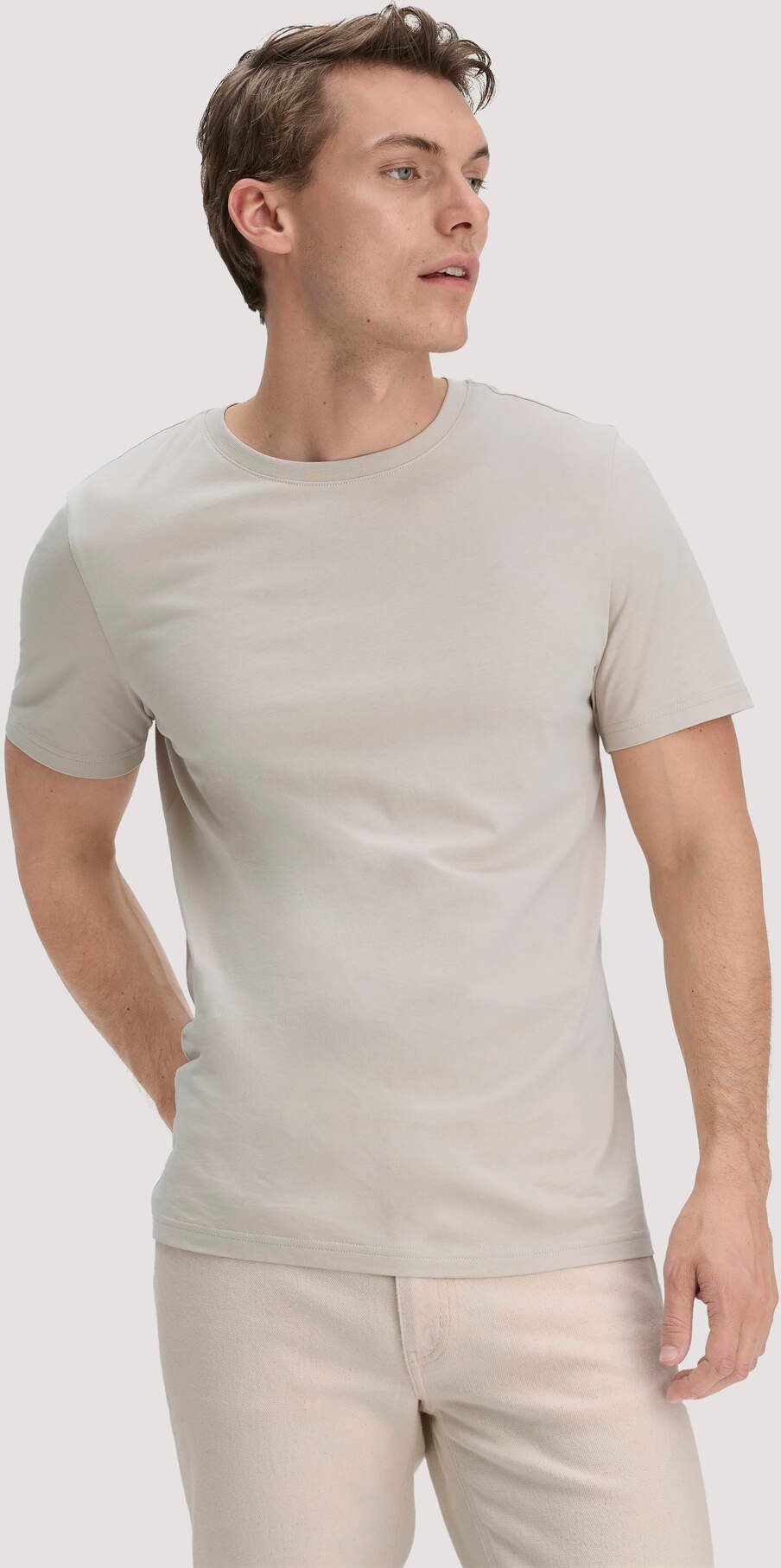 hessnatur Herren T-Shirt Regular aus Regenerative Organic Cotton (ROC) - beige - Größe 56