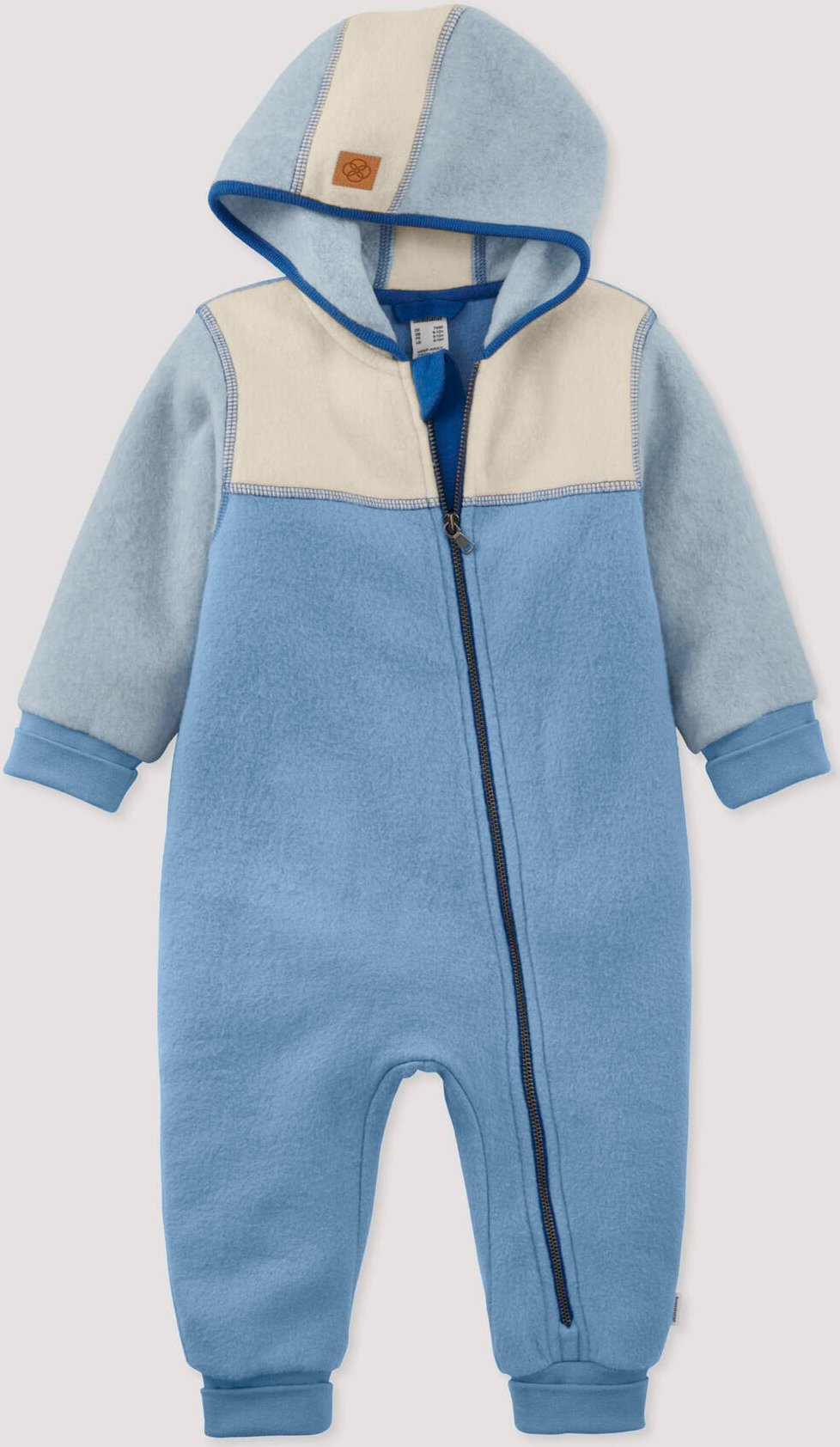 hessnatur Baby Softfleece Overall aus Bio-Baumwolle - blau - Größe 62/68