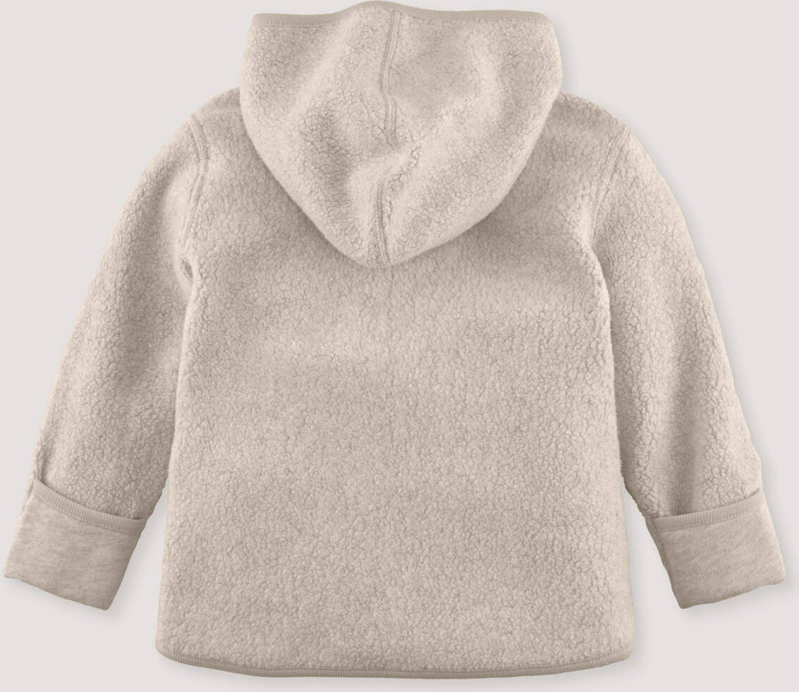 hessnatur Baby Fleece Jacke aus Bio-Baumwolle - beige - Größe 62/68