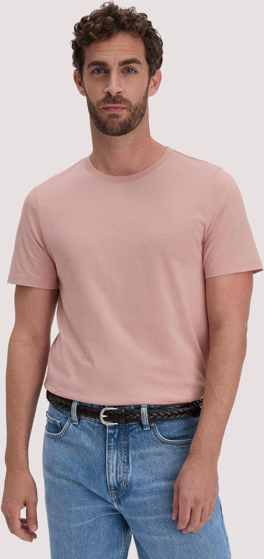 hessnatur Herren T-Shirt Regular aus Regenerative Organic Cotton (ROC) - rosa - Größe 48