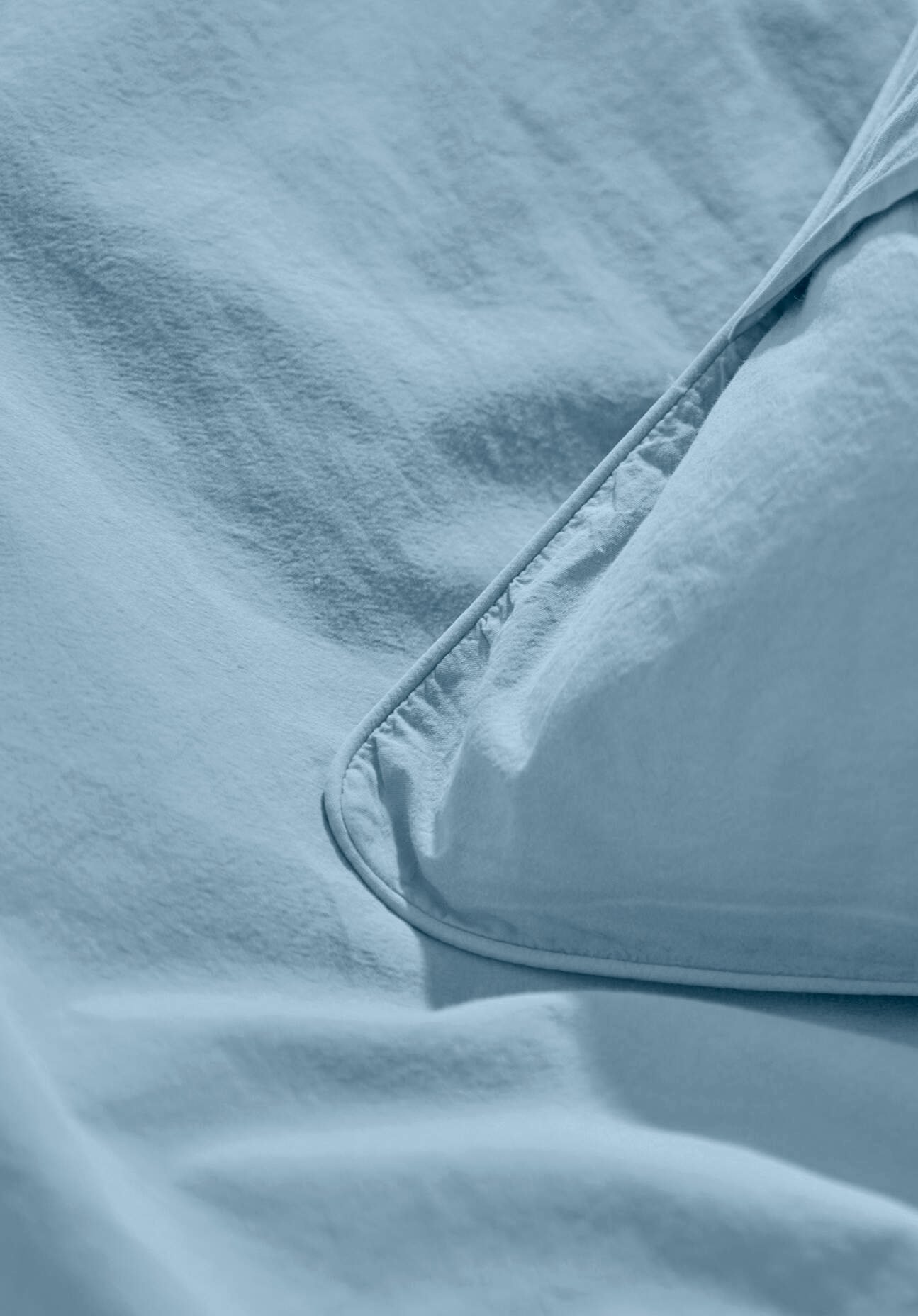 hessnatur Perkal Bettwäsche-Set aus Bio-Baumwolle - blau - Größe 135x200 / 40x80 cm