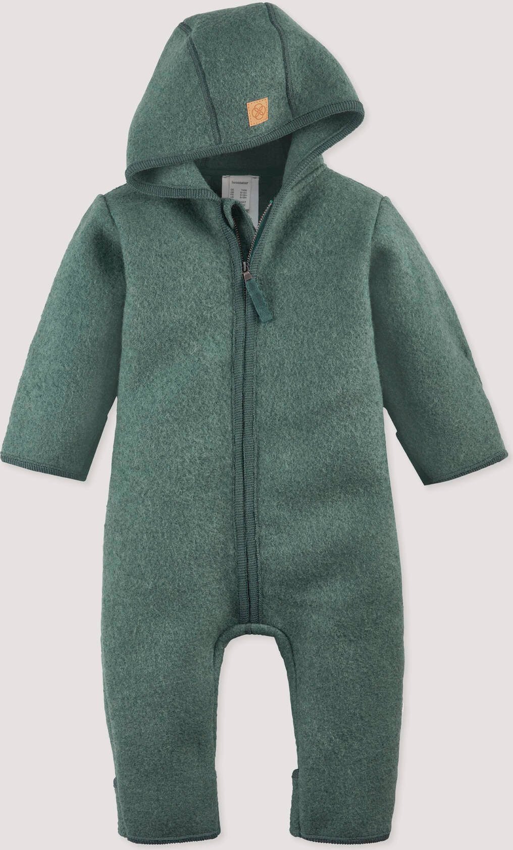 hessnatur Baby Walkoverall aus Bio-Merinowolle - grün - Größe 50/56