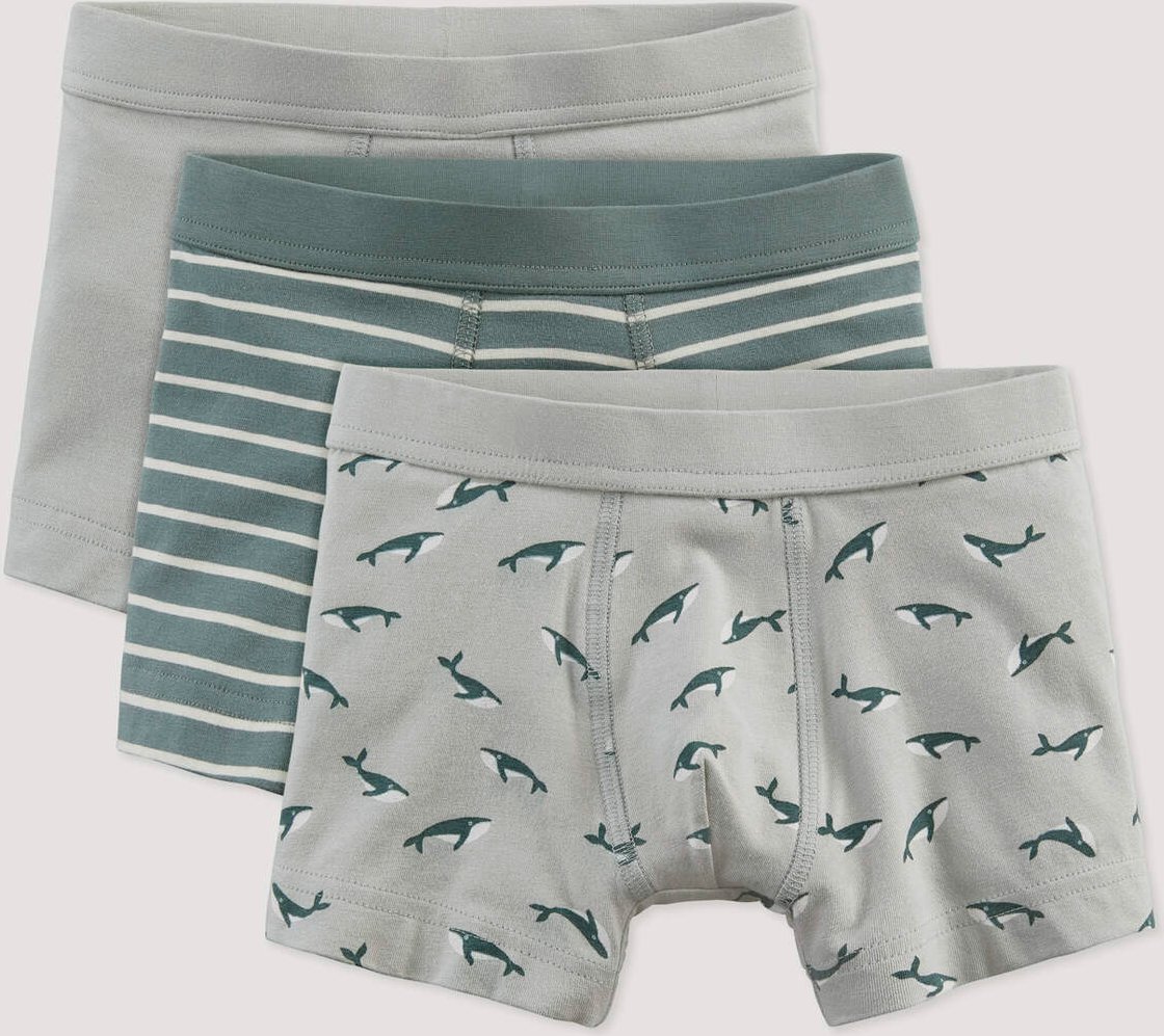hessnatur Kinder Jungen Pants Regular Cut im 3er-Pack aus Bio-Baumwolle - blau - Größe 98/104