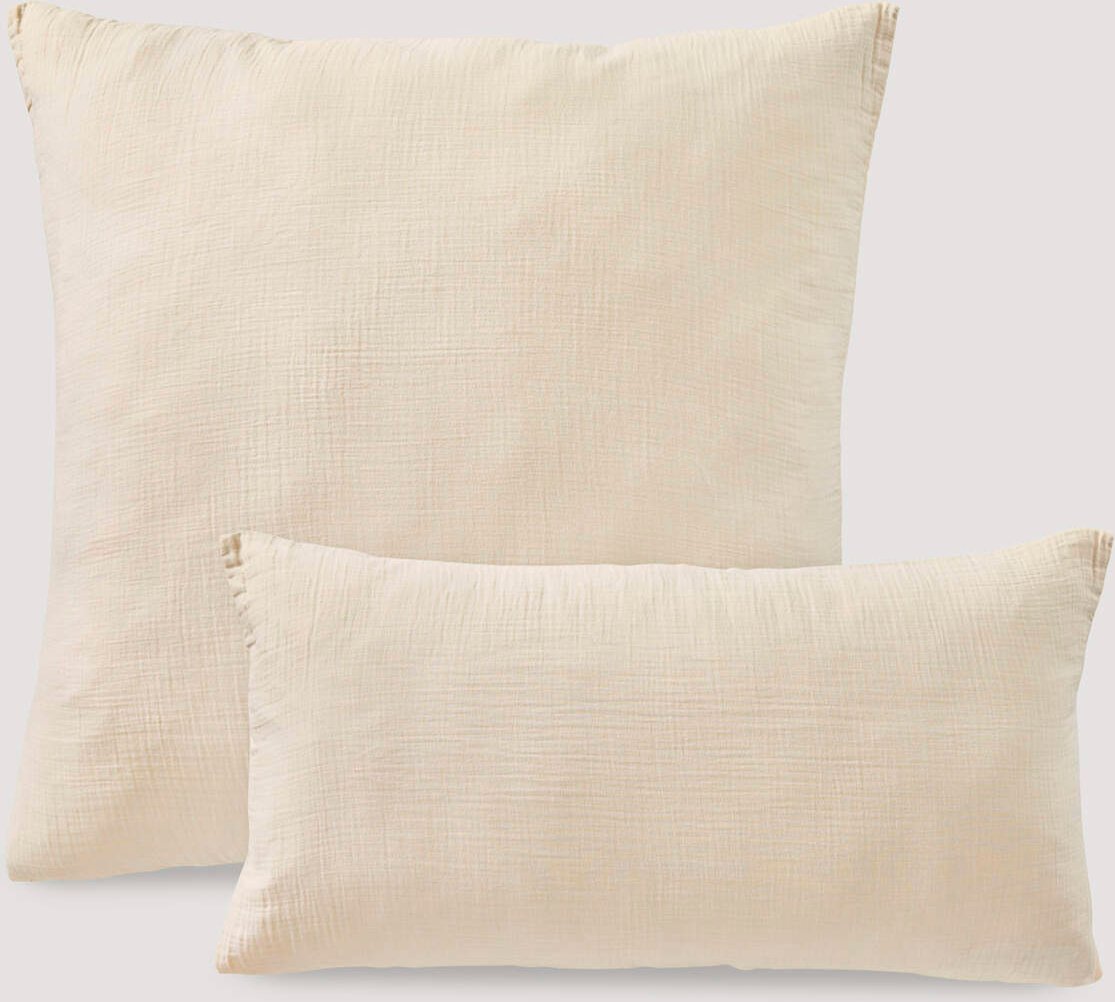 hessnatur Musselin Kissenbezug aus Bio-Baumwolle - natur - Größe 80x80 cm
