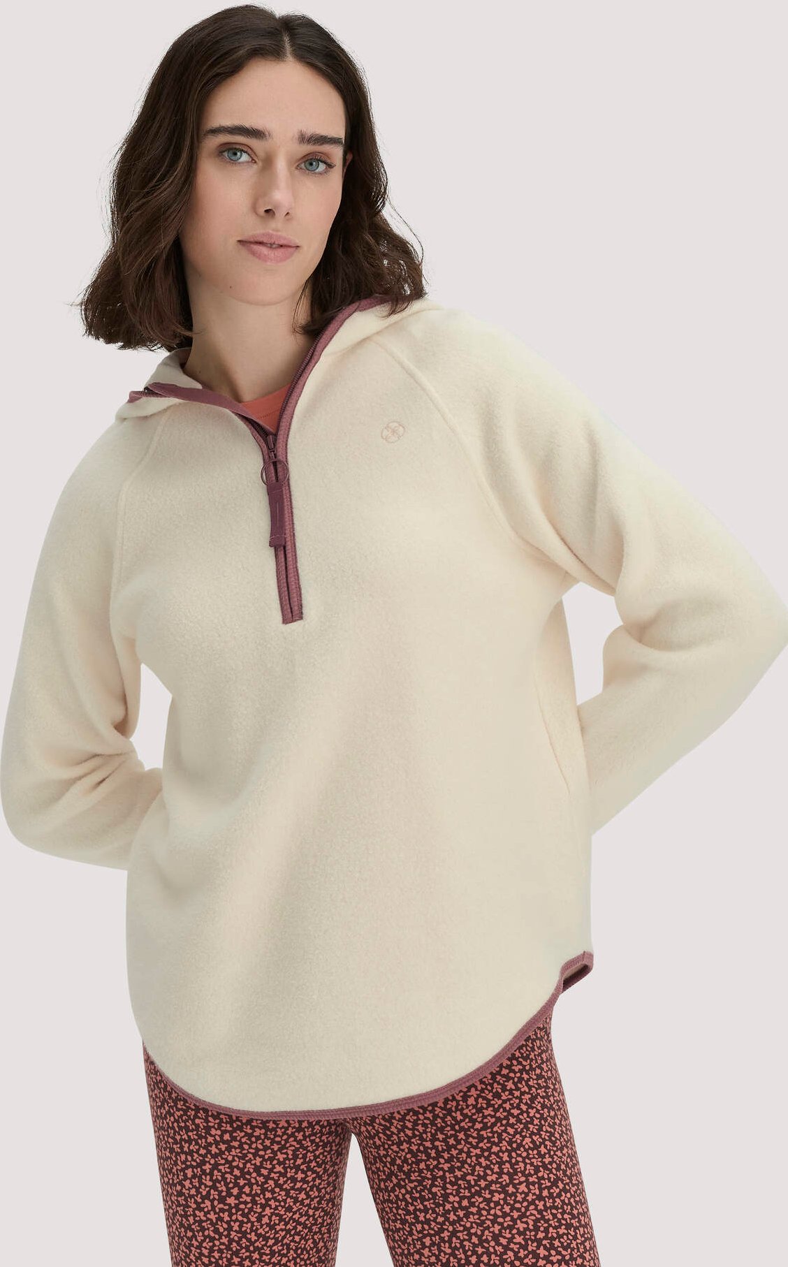 hessnatur Loungewear Fleece Hoodie Relaxed ACTIVE LIGHT aus Bio-Baumwolle - natur - Größe XXL