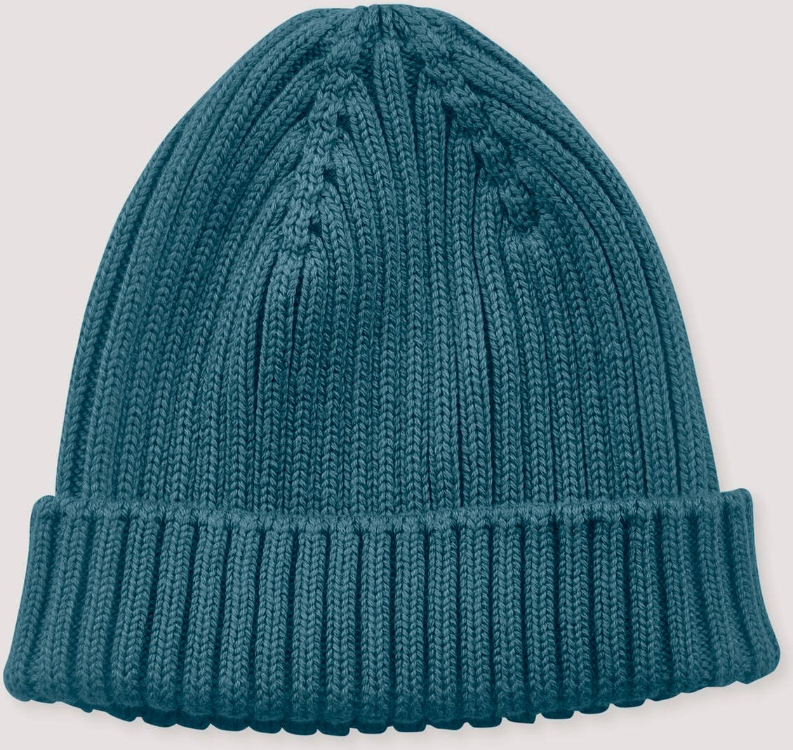 hessnatur Baby Strickmütze aus Bio-Baumwolle - blau - Größe 45/47