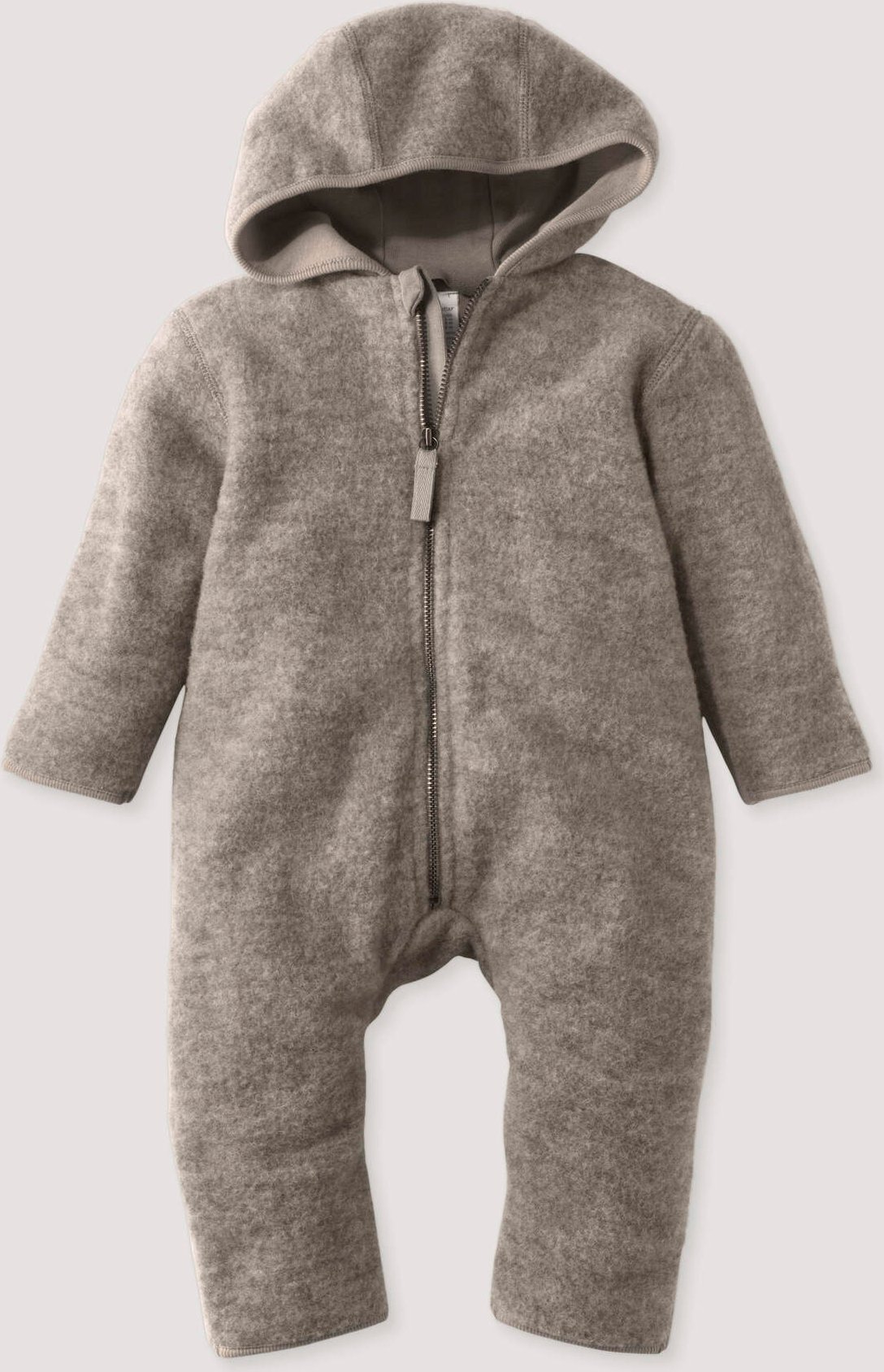 hessnatur Baby Wollfleece Overall aus Bio-Merinowolle - grau - Größe 74/80