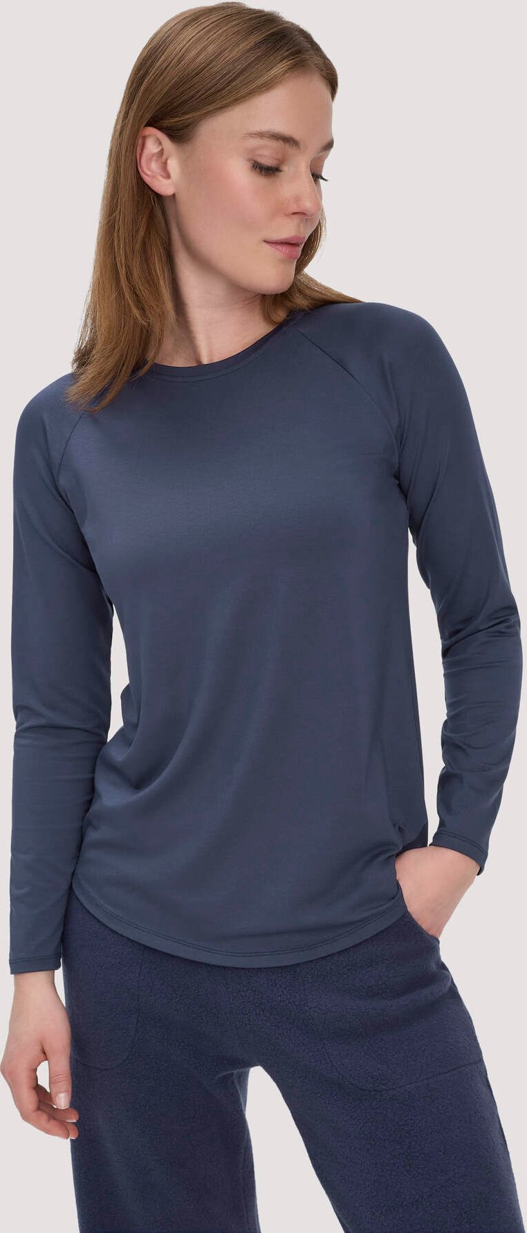 hessnatur Loungewear Longsleeve Regular ACTIVE COMFORT aus TENCEL™ Lyocell - blau - Größe 44