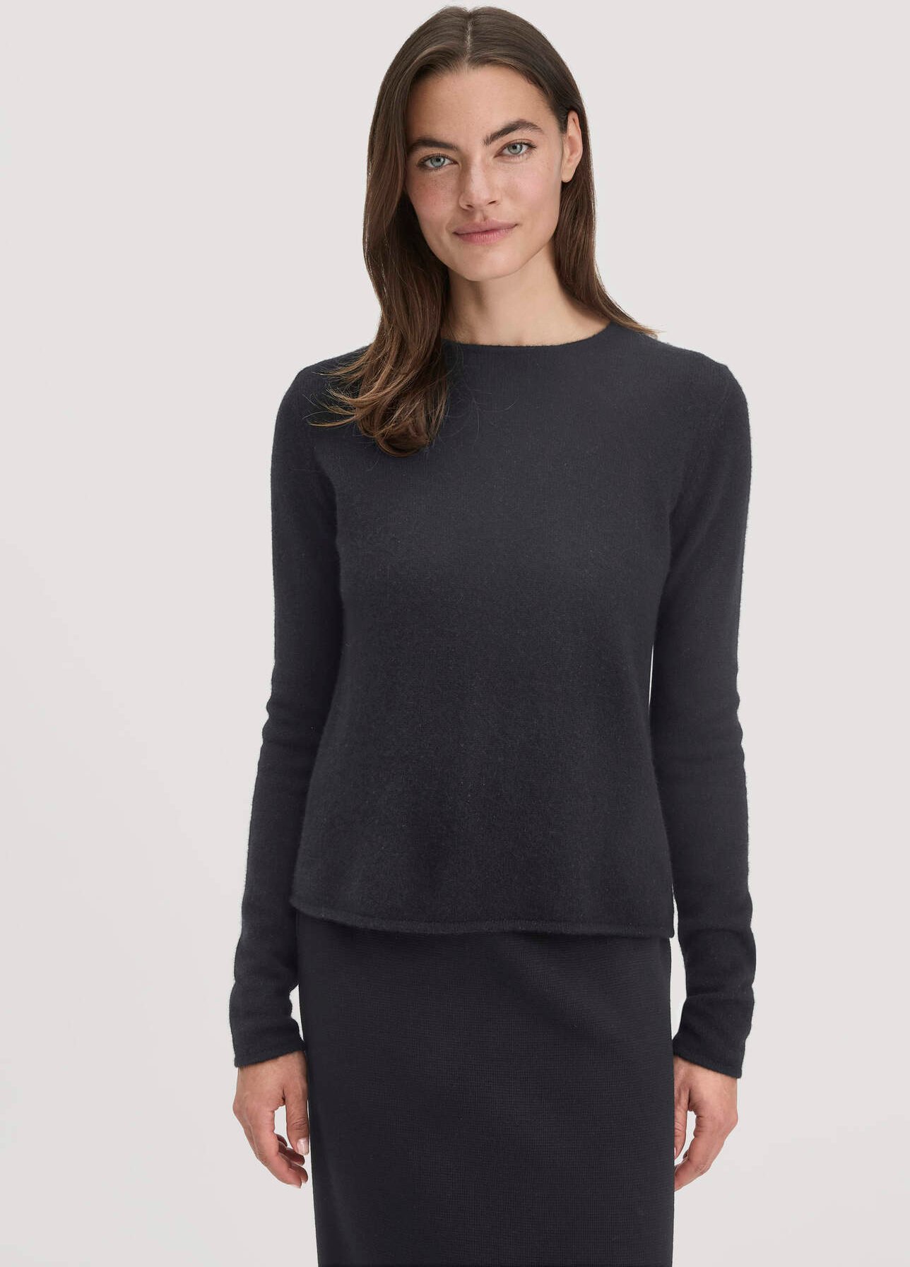 hessnatur Damen Strick Pullover Regular BETTER RECYCLING aus Cashmere - schwarz - Größe XS