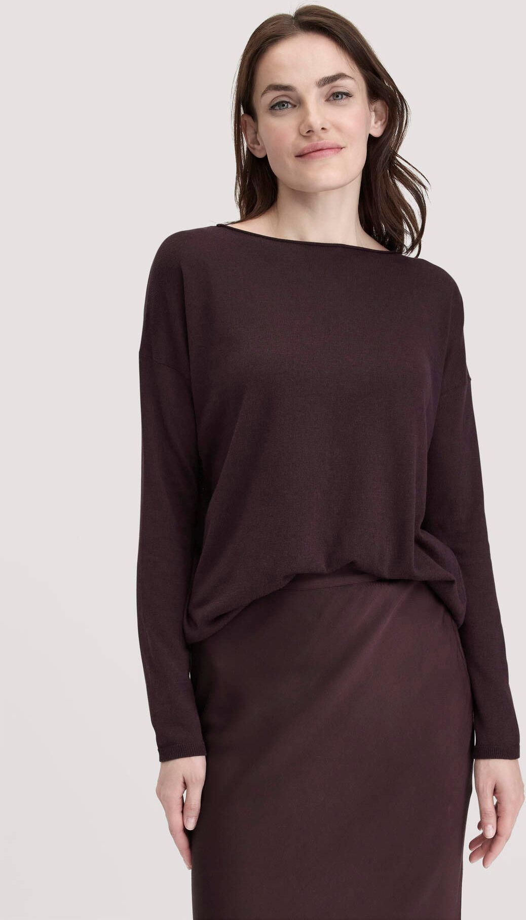 hessnatur Damen Strick Pullover Oversize aus TENCEL™ Lyocell mit Bio-Baumwolle - braun - Größe M