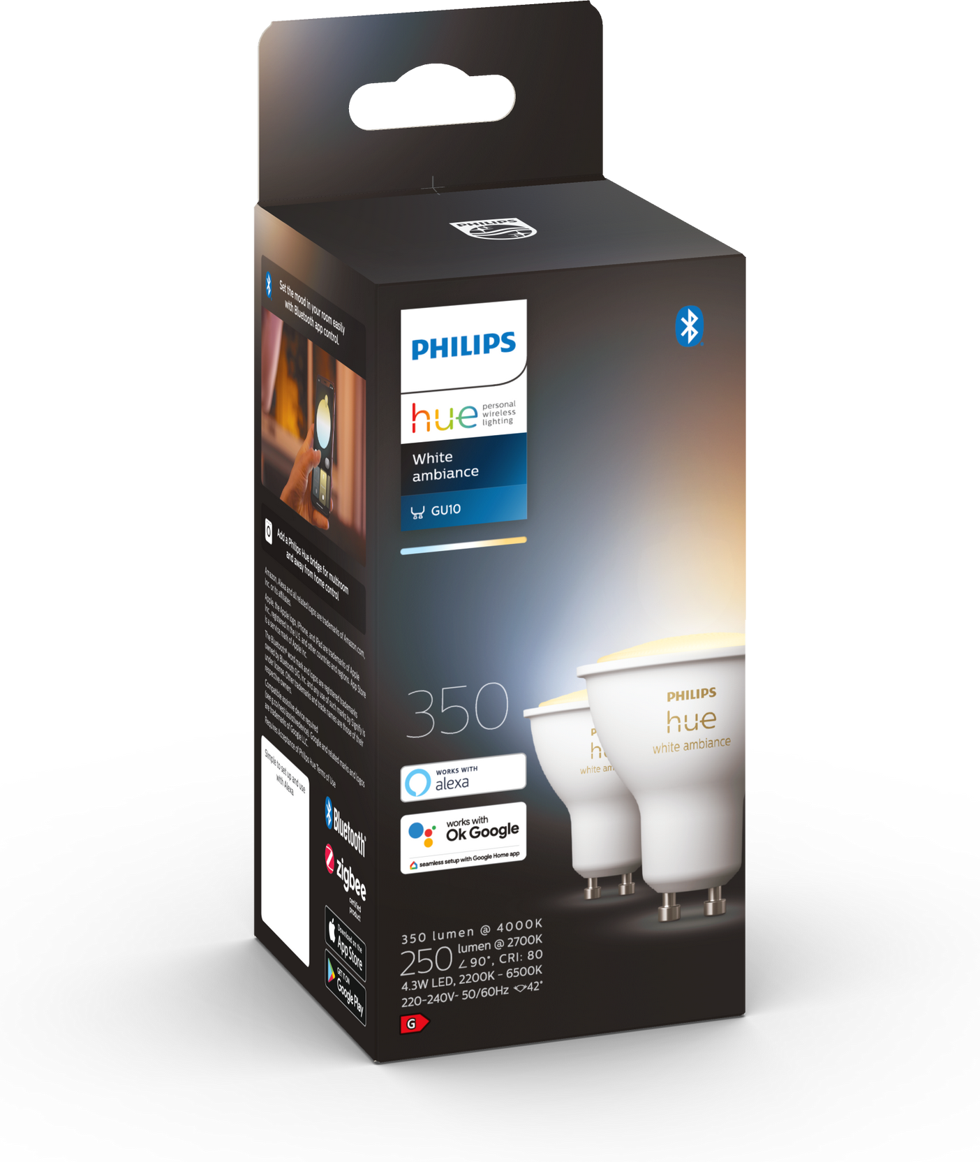 Philips LED-Lampe 'Hue White Ambiance' GU10 4,3 W, 2er-Pack