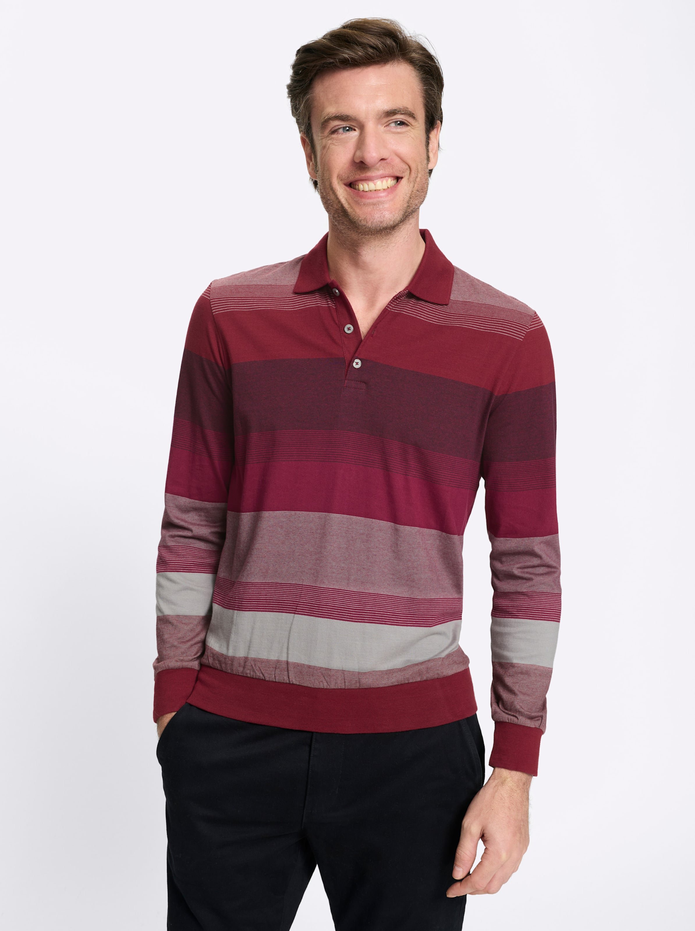 Thumbnail - Langarm-Poloshirt