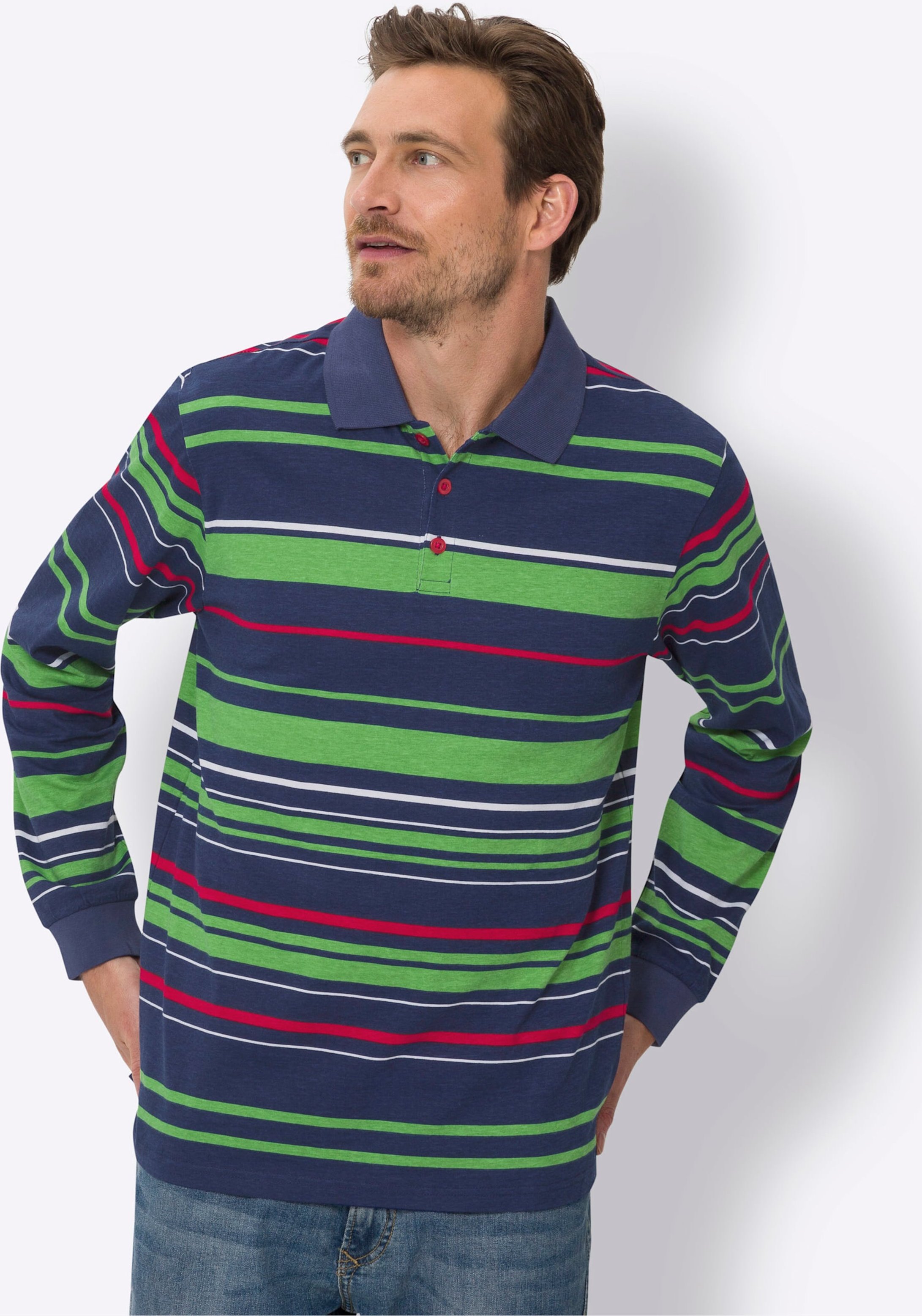 Thumbnail - Langarm-Poloshirt